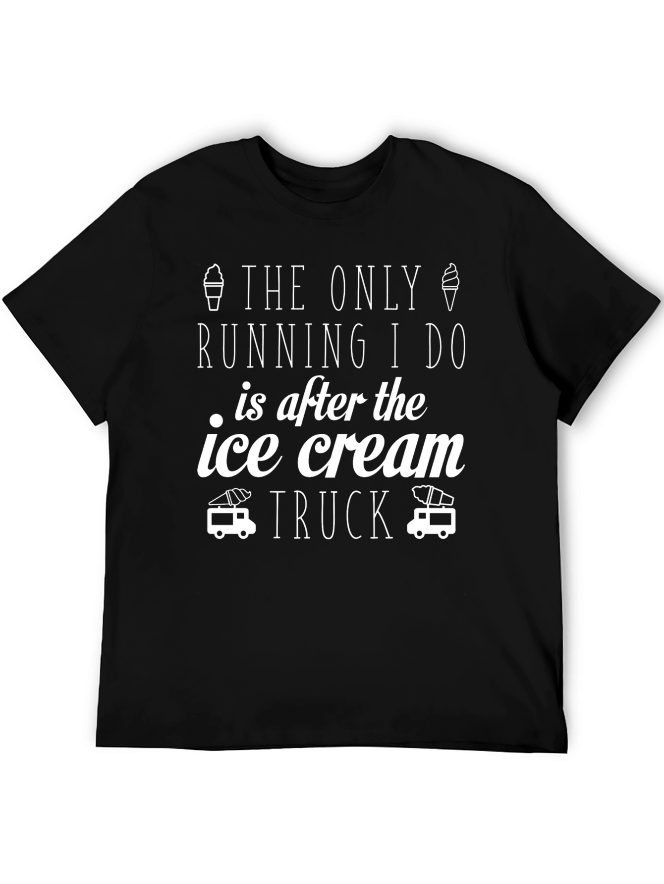Funny Ice Cream Truck Running Graphic Tee