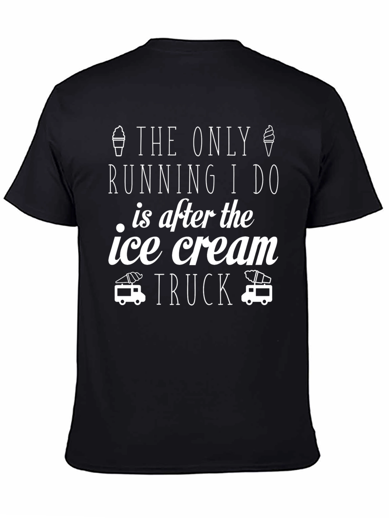 Funny Ice Cream Truck Running Graphic Tee