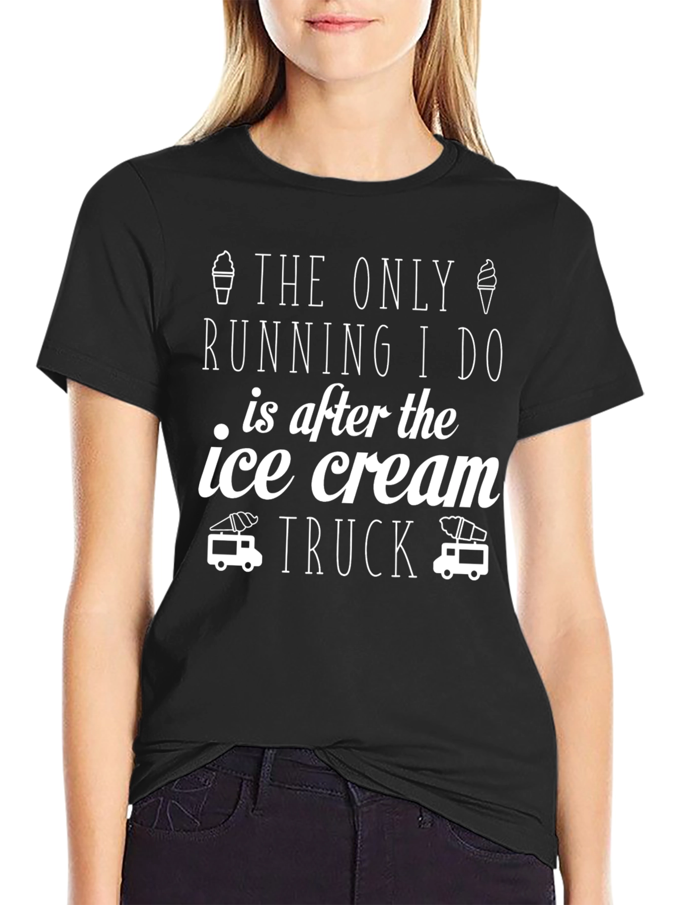 Funny Ice Cream Truck Running Graphic Tee