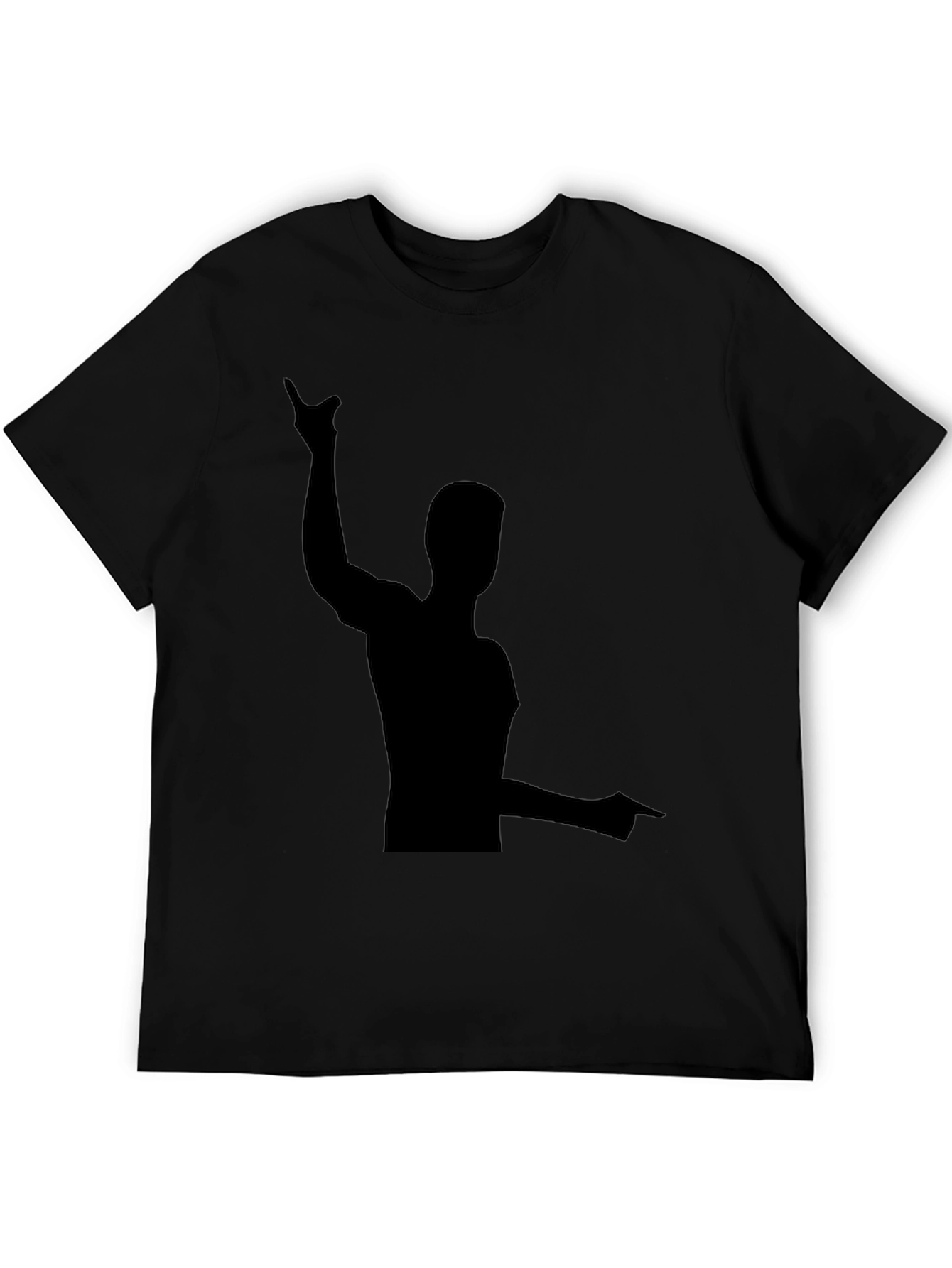 Mens Black Graphic Tee - Pointing Silhouette
