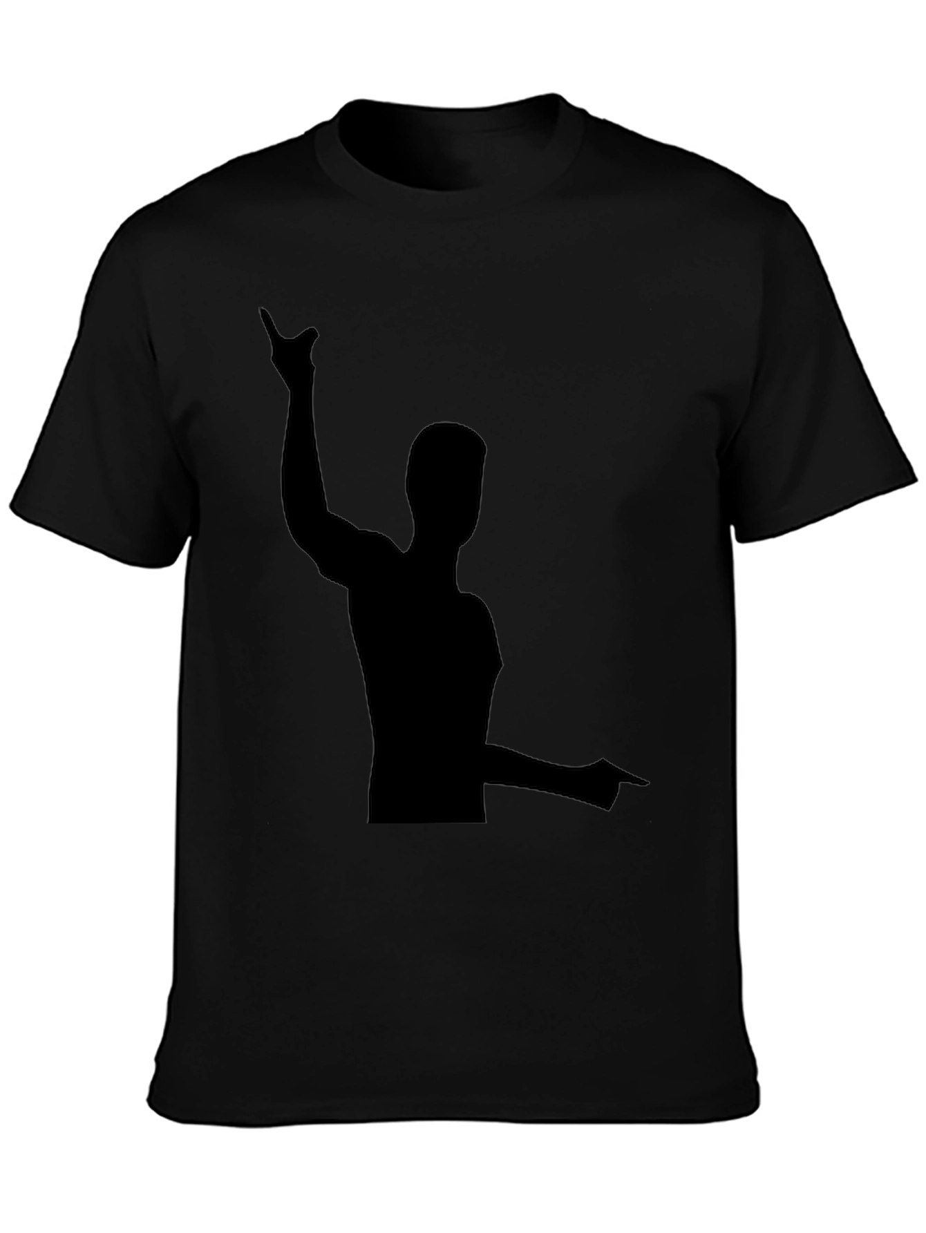 Mens Black Graphic Tee - Pointing Silhouette