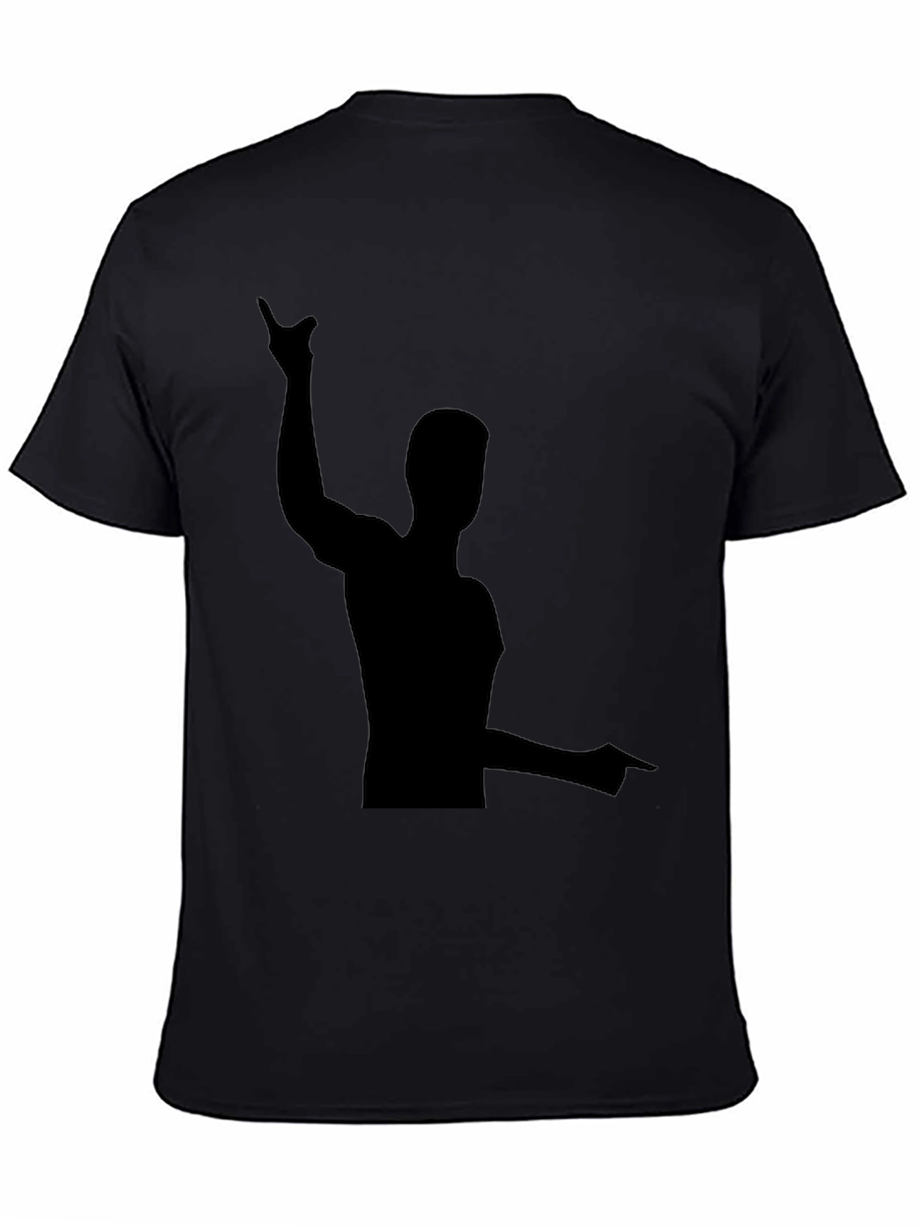 Mens Black Graphic Tee - Pointing Silhouette