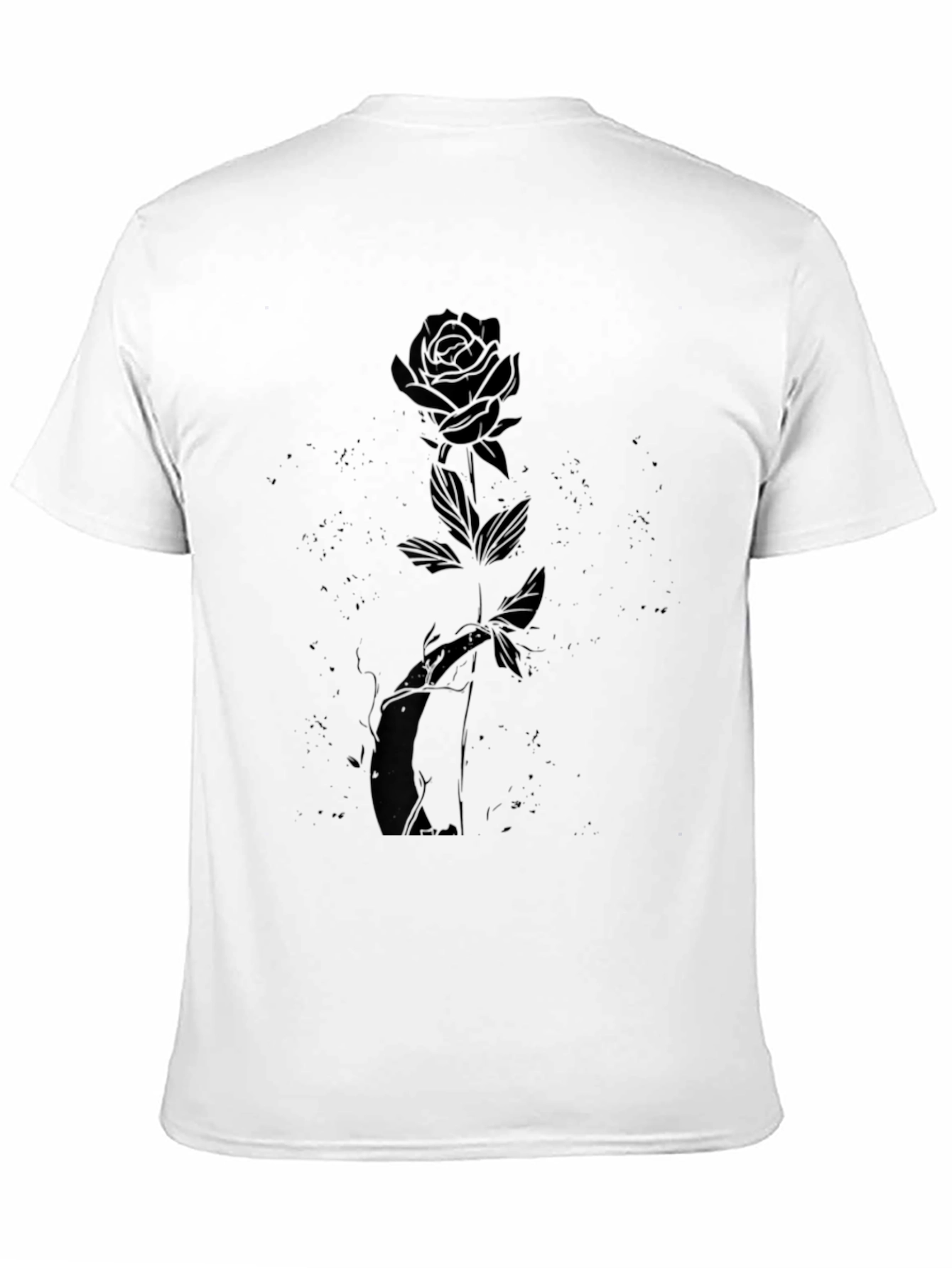 Mens Black Rose Graphic Tee - Stylish Casual Wear