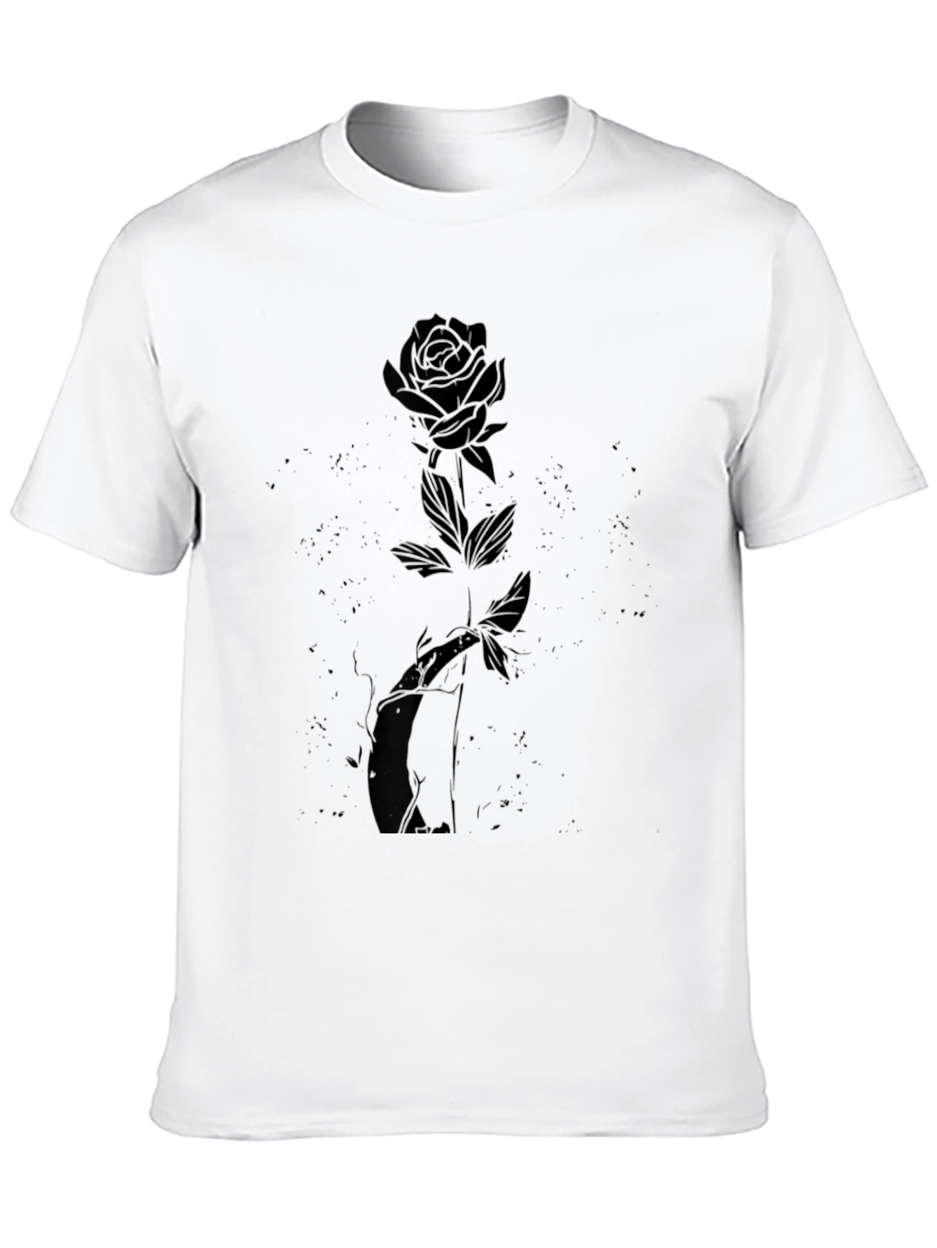 Mens Black Rose Graphic Tee - Stylish Casual Wear