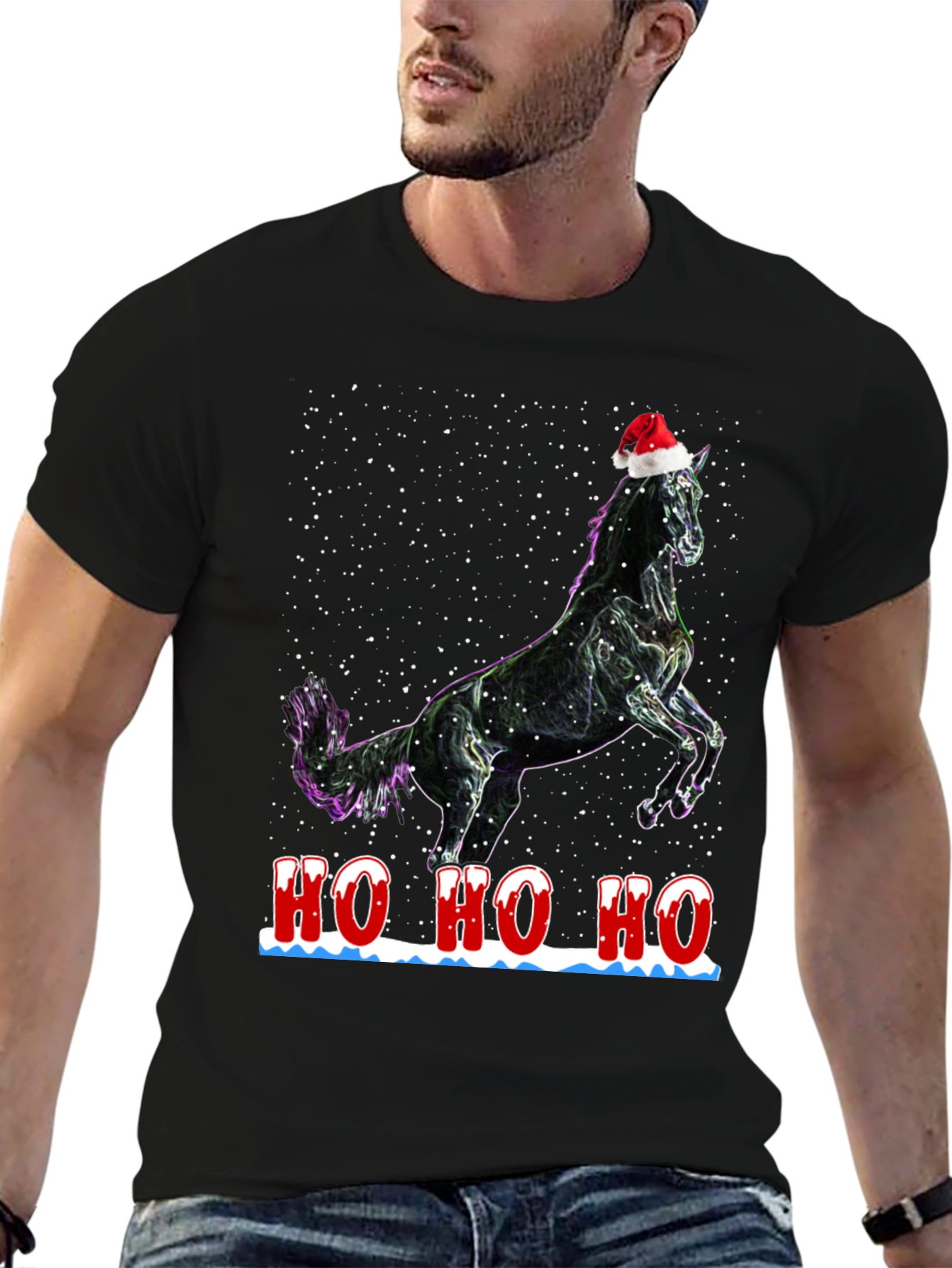 Festive Horse T-Shirt - Holiday Cheer
