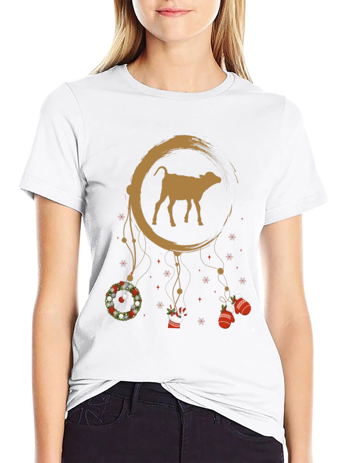 Festive Cow Dreamcatcher Graphic Tee