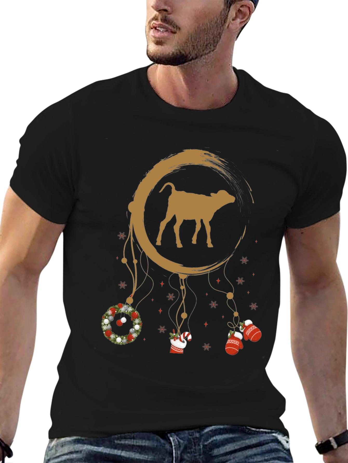 Festive Cow Dreamcatcher Graphic Tee