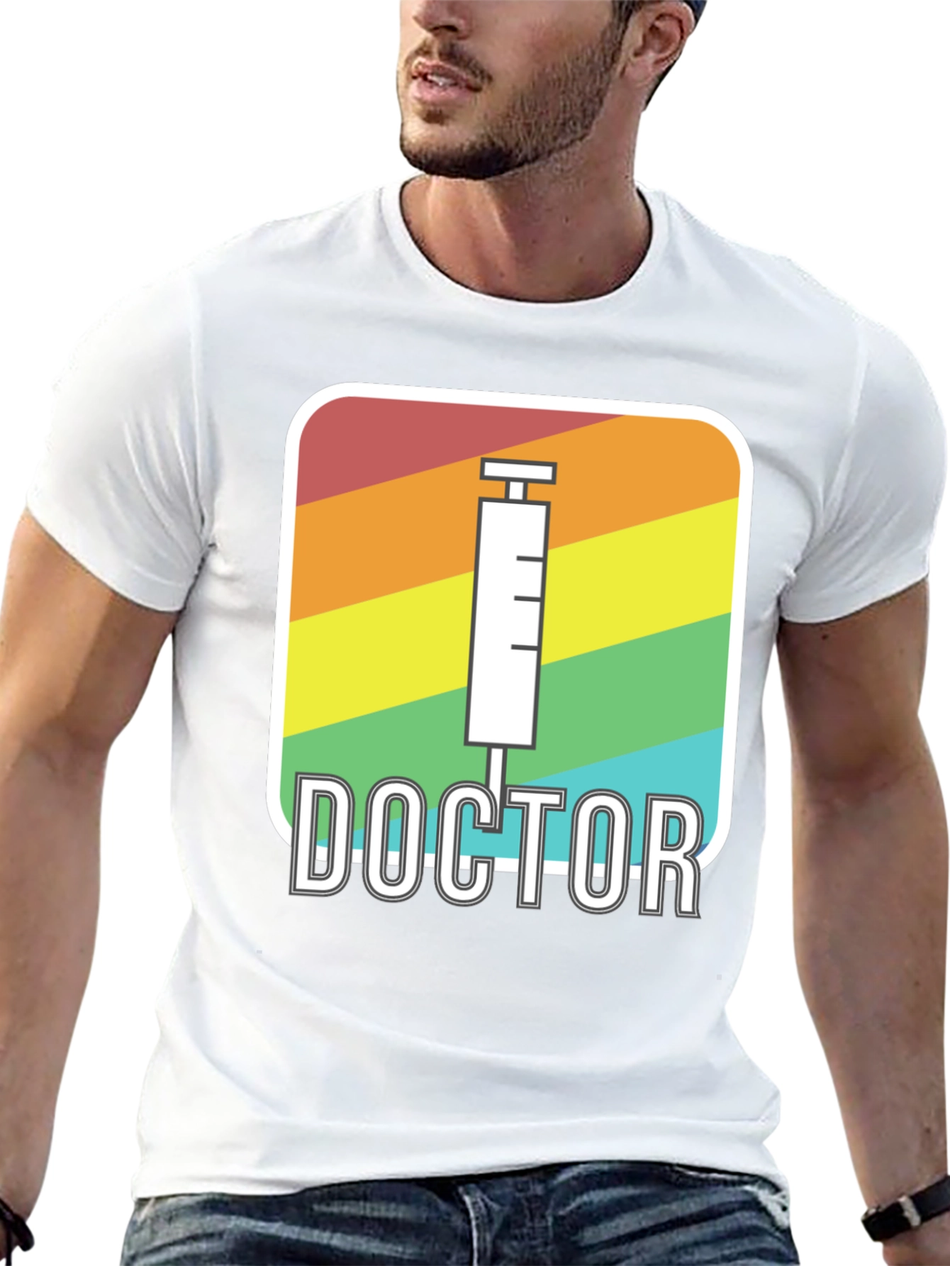 Rainbow Doctor Syringe Graphic T-Shirt