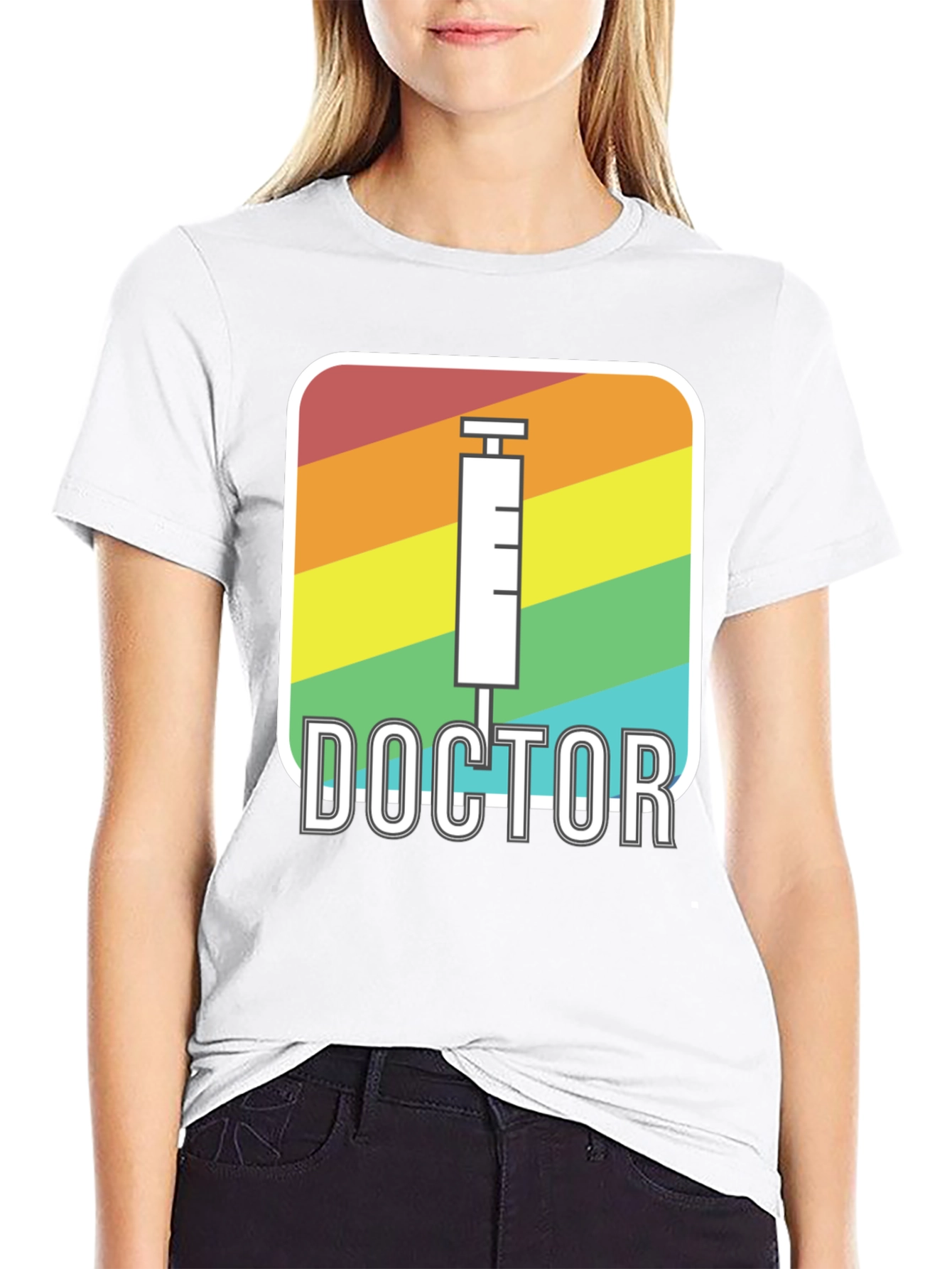 Rainbow Doctor Syringe Graphic T-Shirt