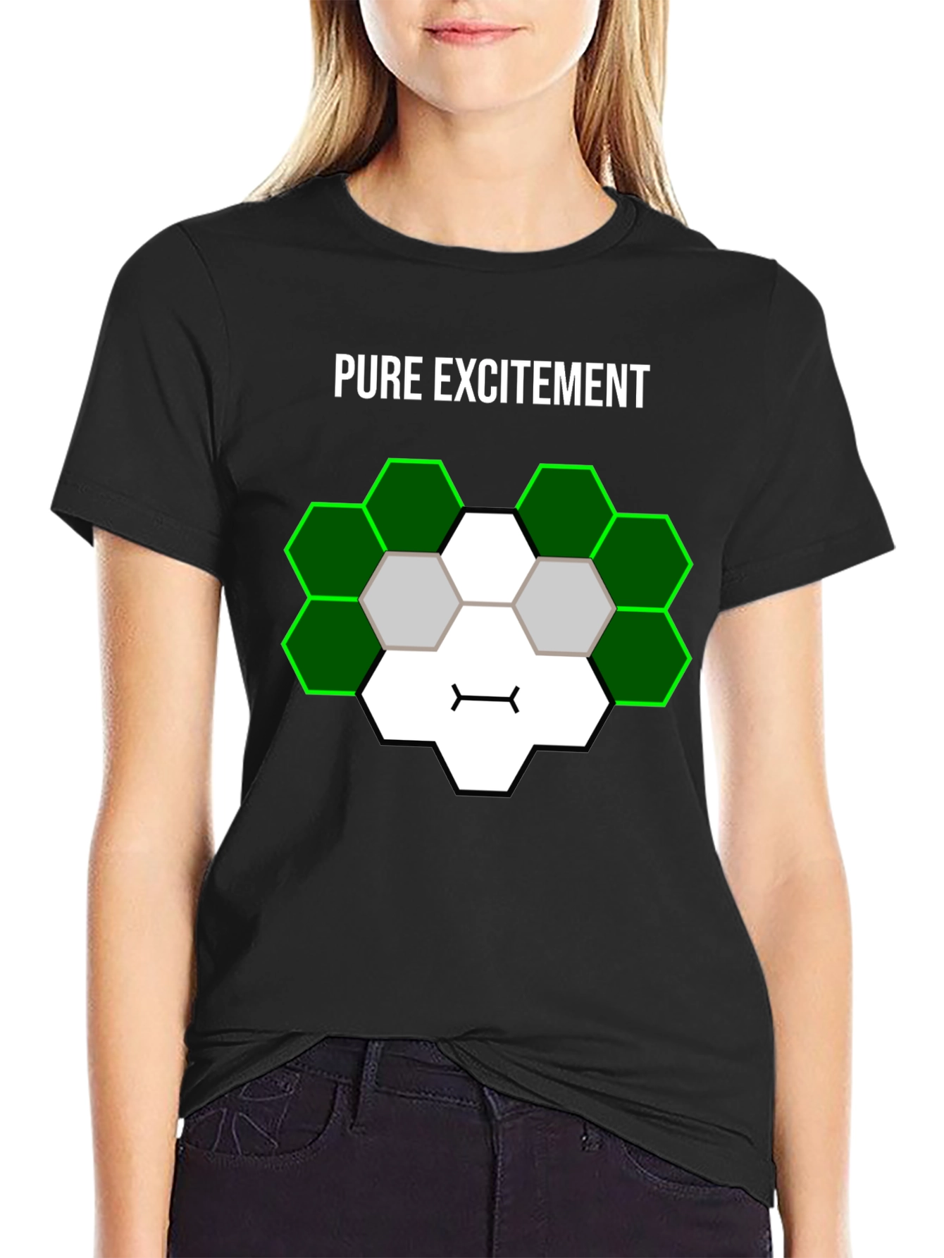 Pure Excitement Hexagon Design T-Shirt