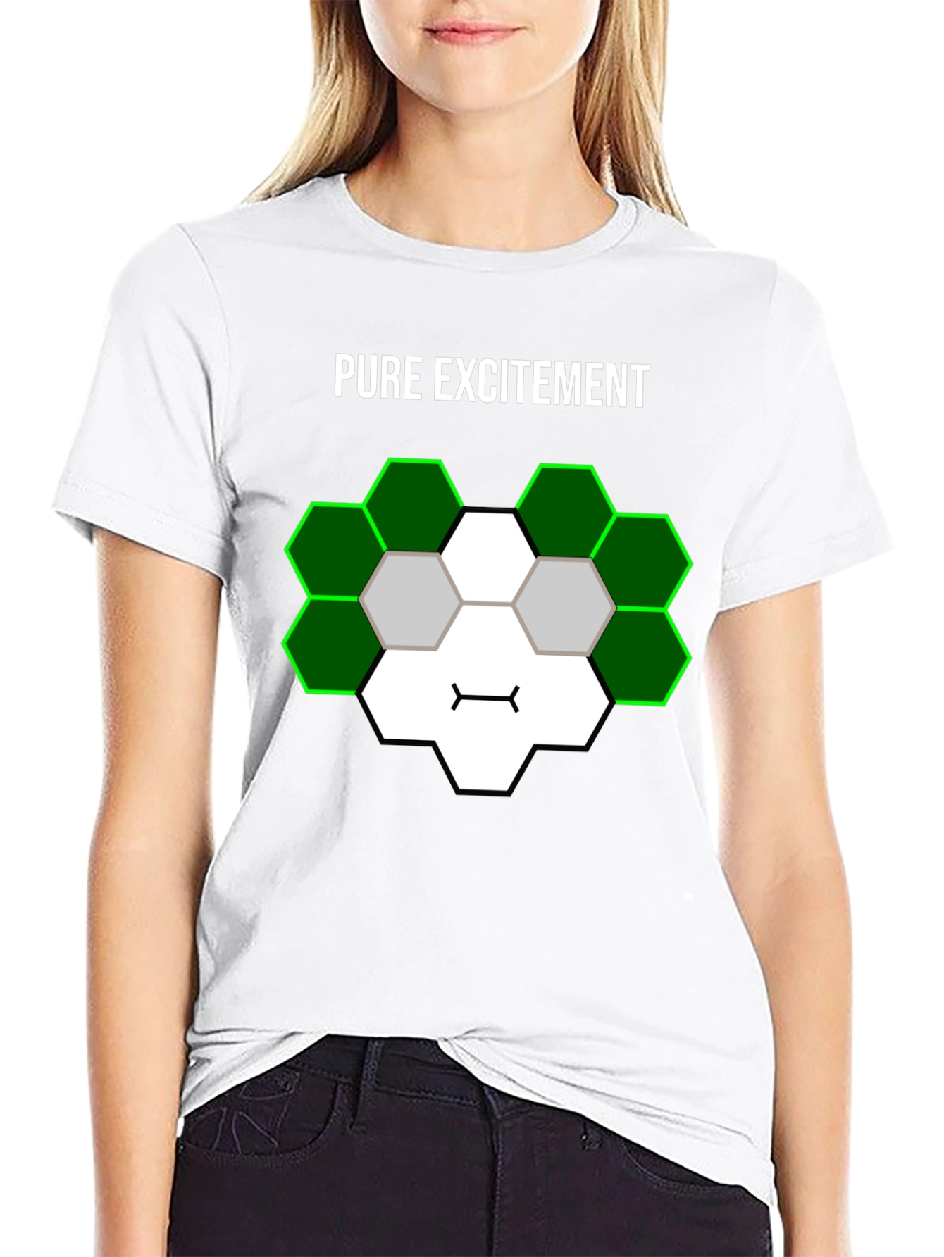 Pure Excitement Hexagon Design T-Shirt