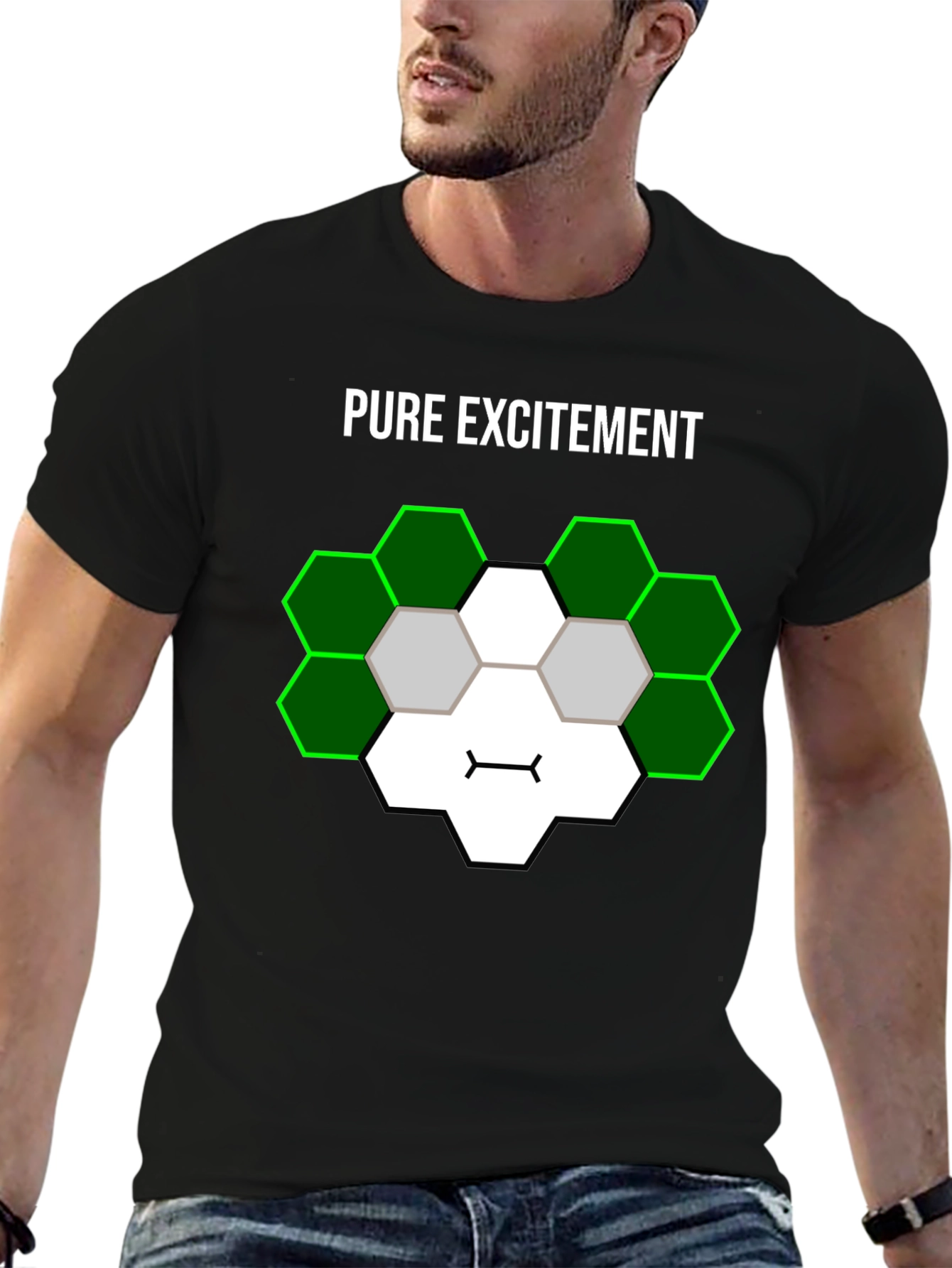Pure Excitement Hexagon Design T-Shirt