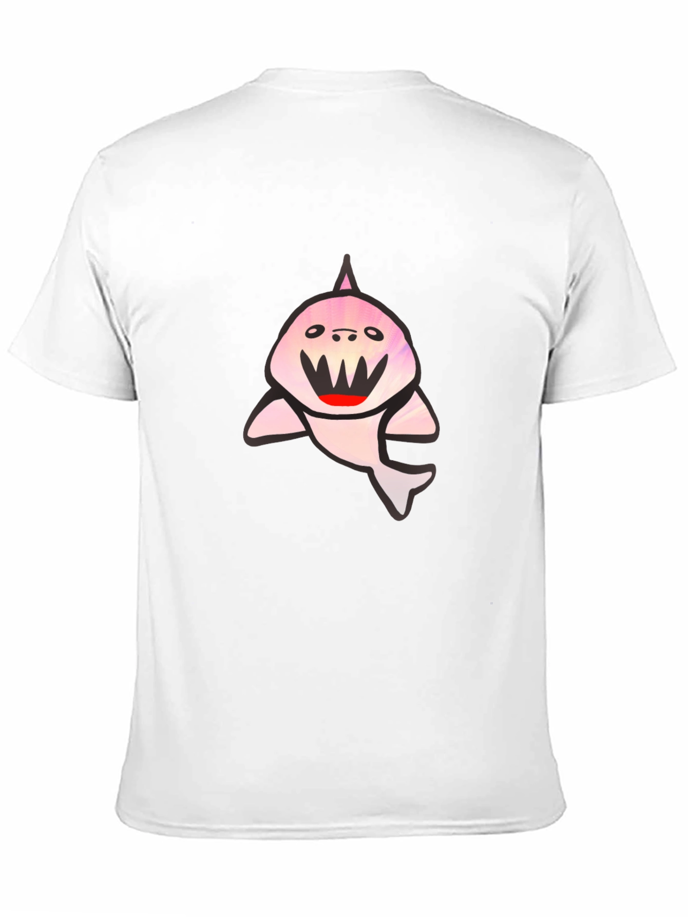 Black T-Shirt with Cute Shark Graphic