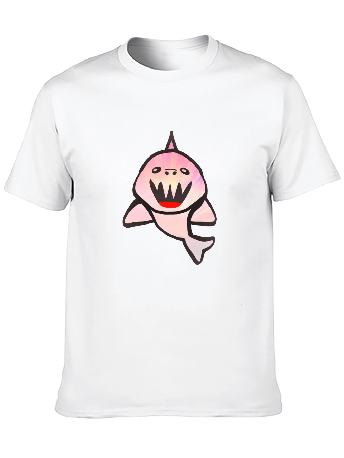 Black T-Shirt with Cute Shark Graphic