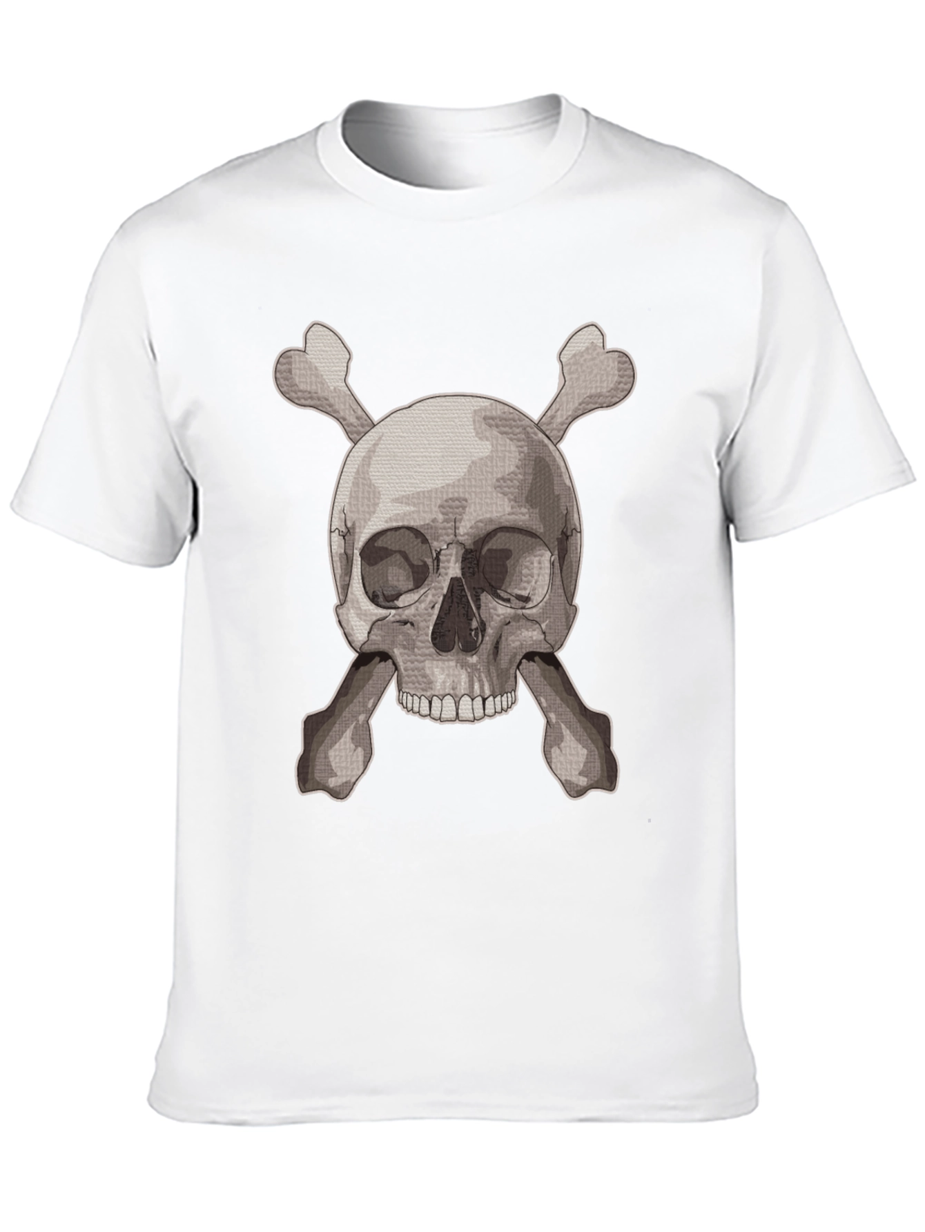 Skull & Crossbones Graphic Tee - Black Cotton Shirt