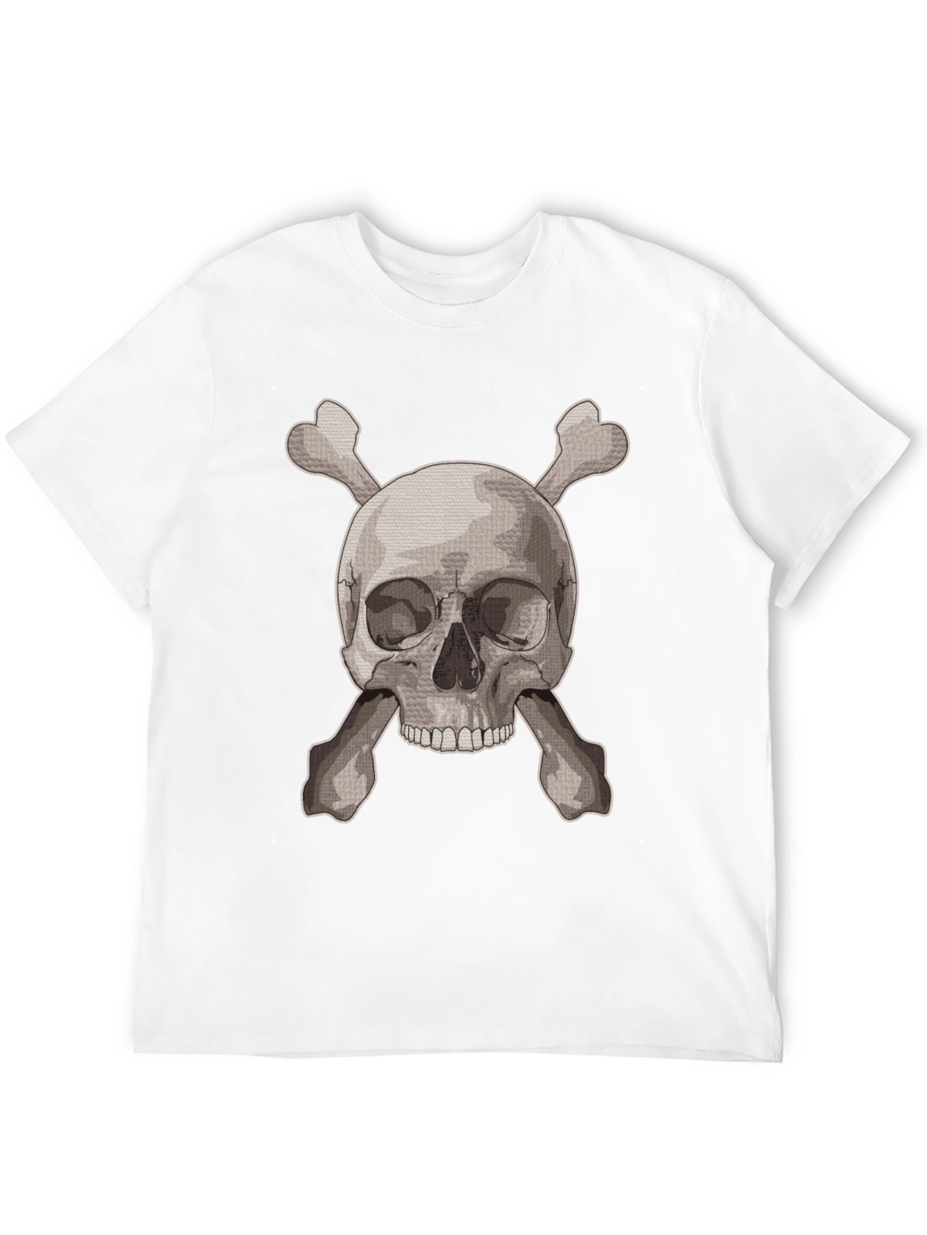 Skull & Crossbones Graphic Tee - Black Cotton Shirt