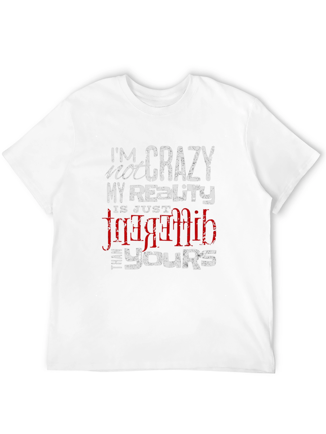 Crazy Reality Graphic Tee - Black Cotton Blend T-Shirt