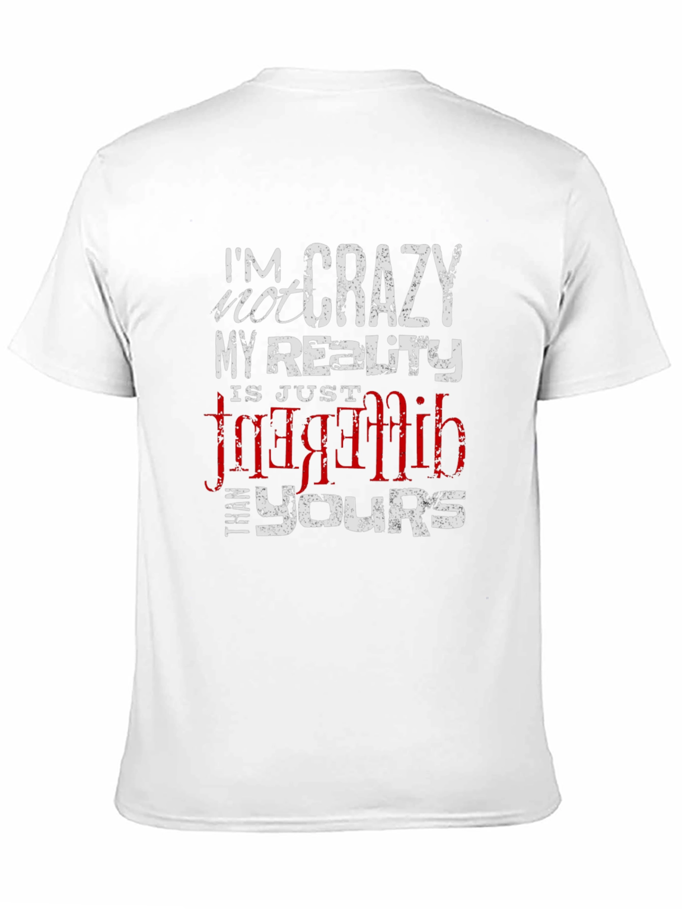 Crazy Reality Graphic Tee - Black Cotton Blend T-Shirt