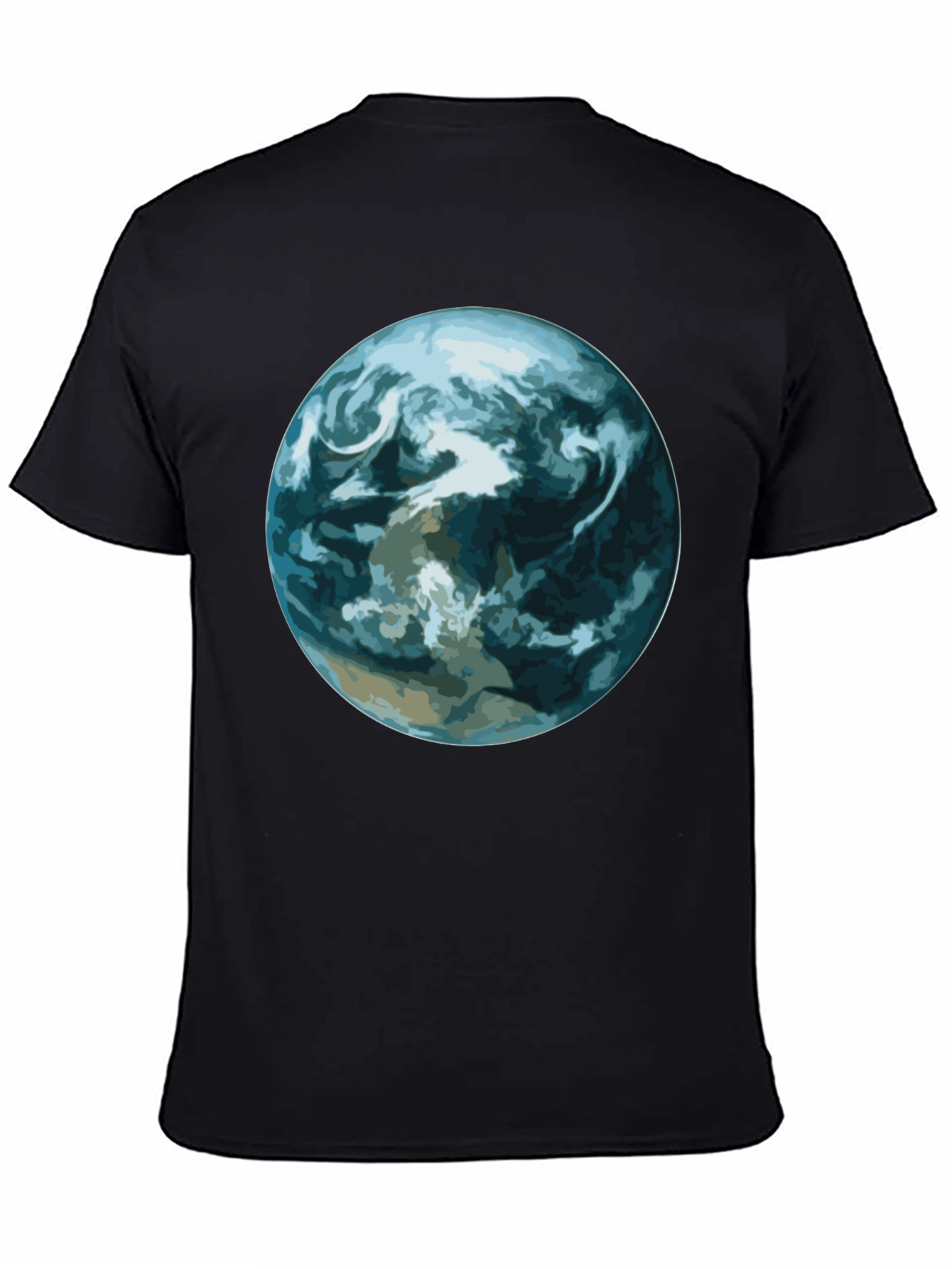 Earth Graphic Print Black T-Shirt