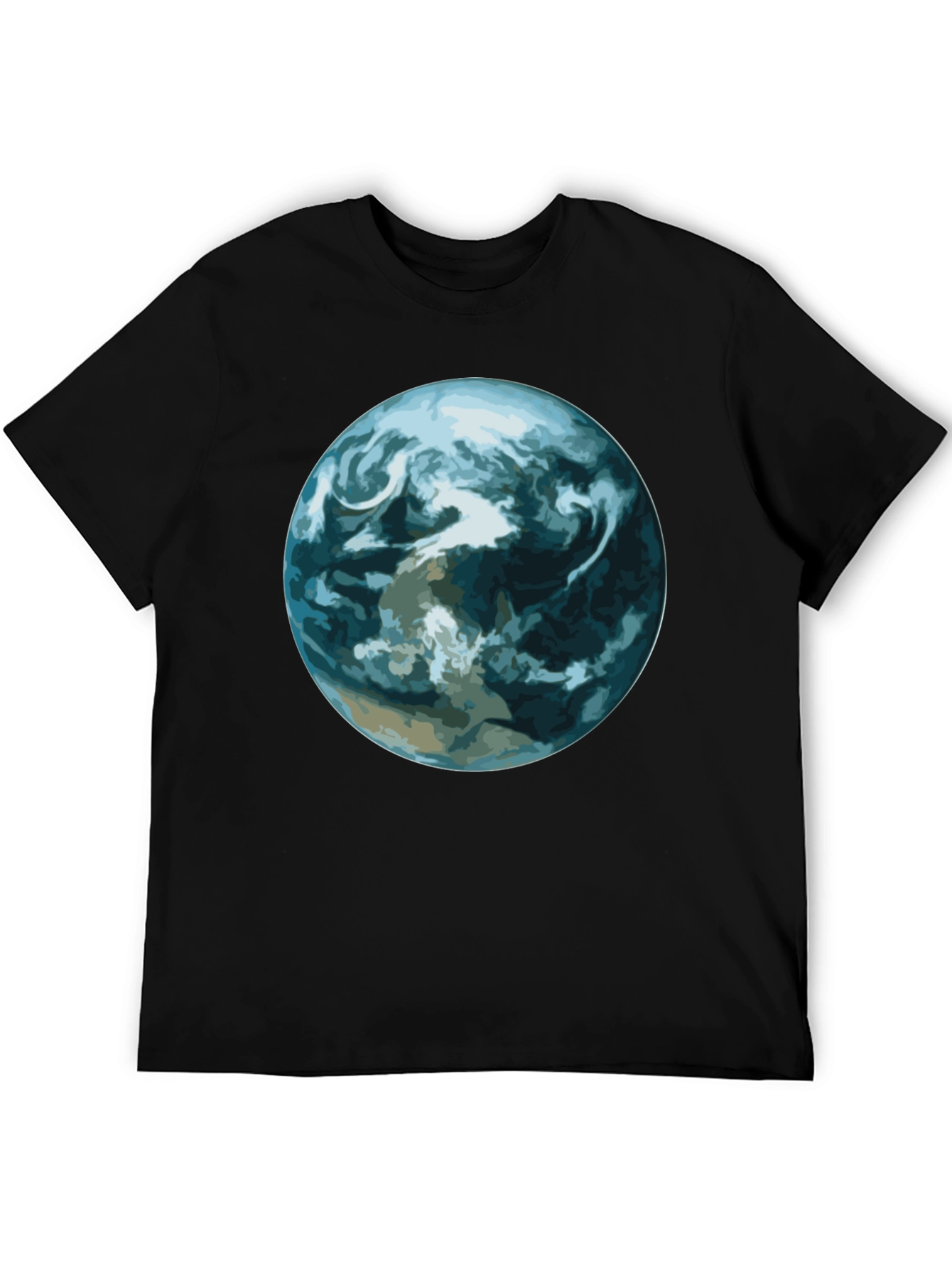 Earth Graphic Print Black T-Shirt
