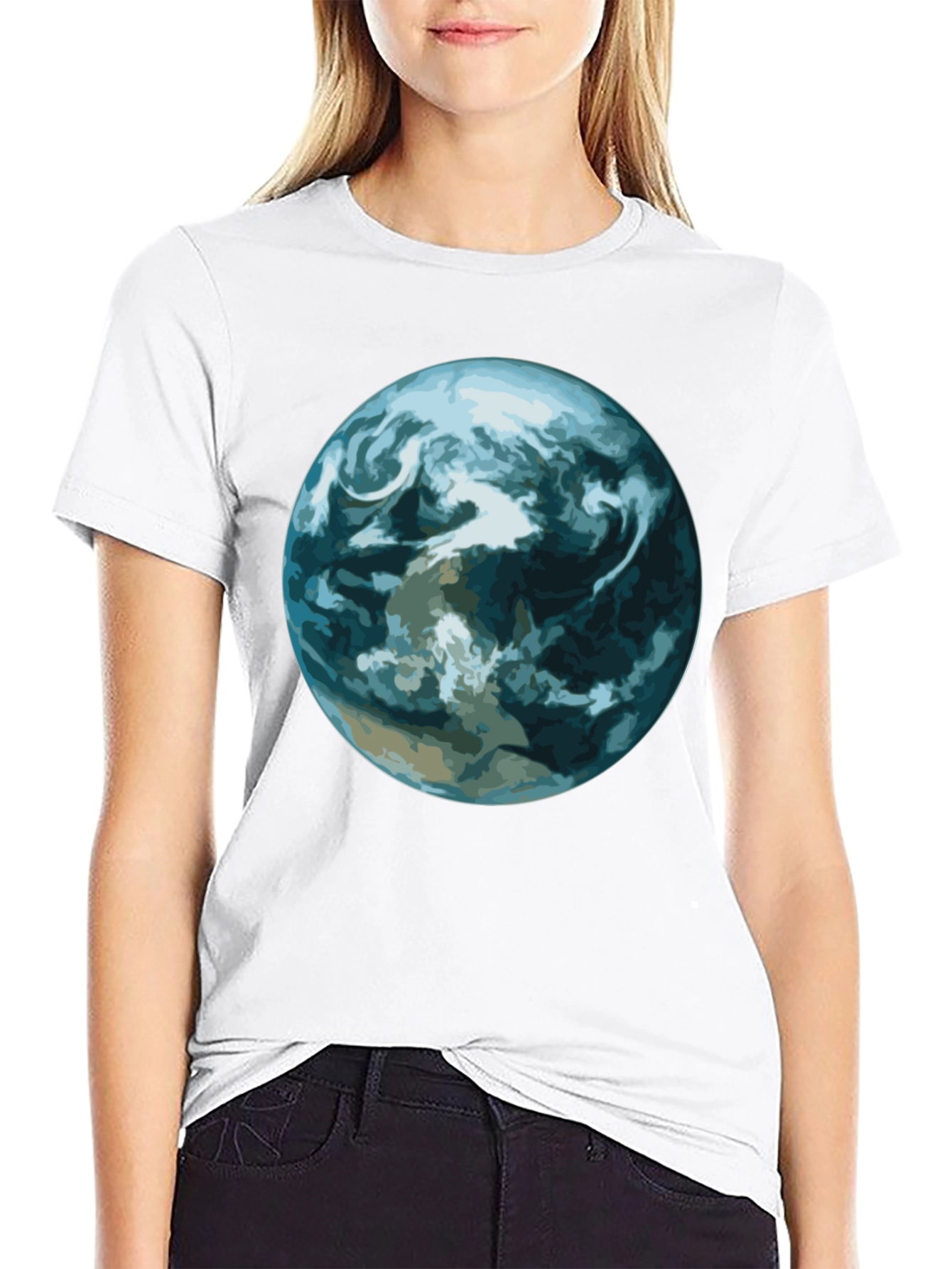 Earth Graphic Print Black T-Shirt