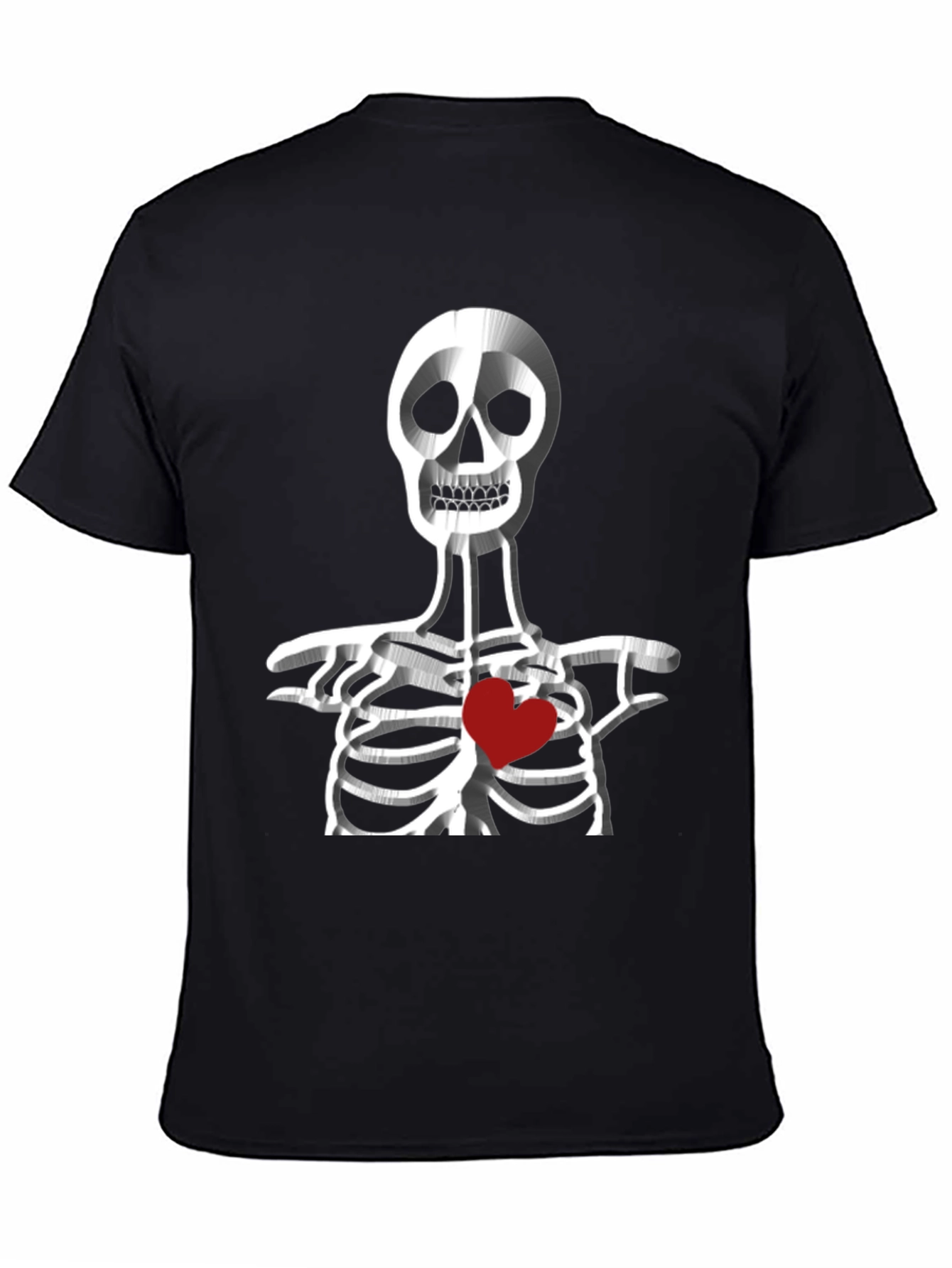 Skeleton Heart Graphic Tee - Black
