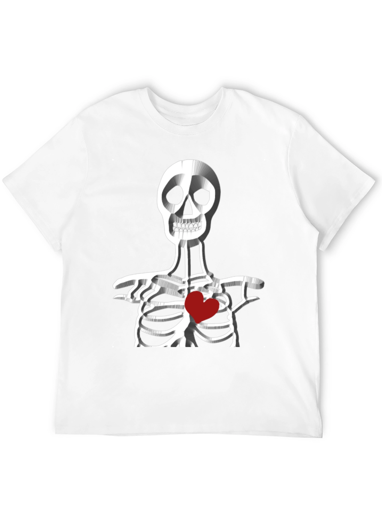 Skeleton Heart Graphic Tee - Black