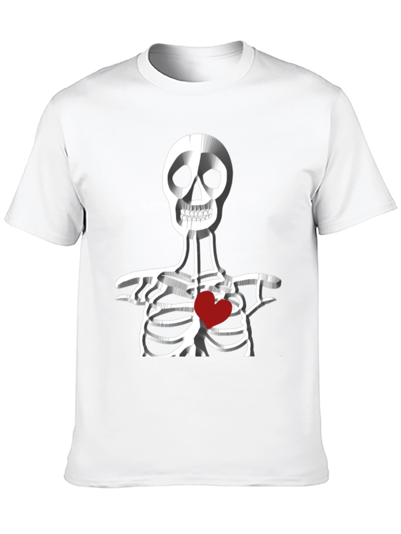 Skeleton Heart Graphic Tee - Black