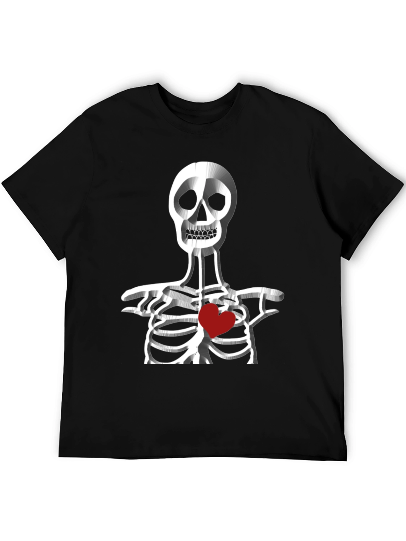 Skeleton Heart Graphic Tee - Black