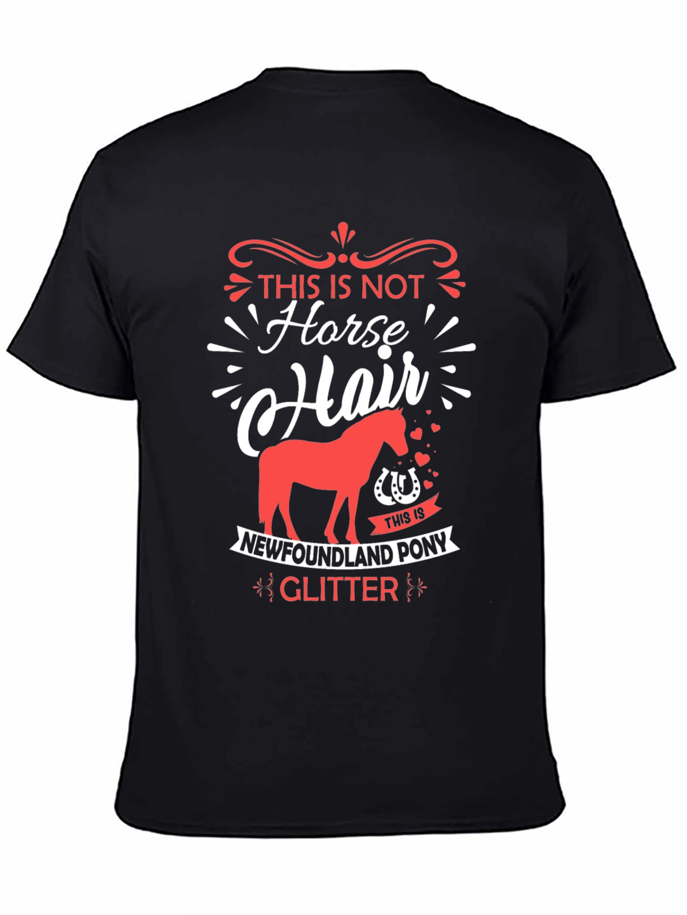 Horse Hair Newfoundland Pony Glitter T-Shirt