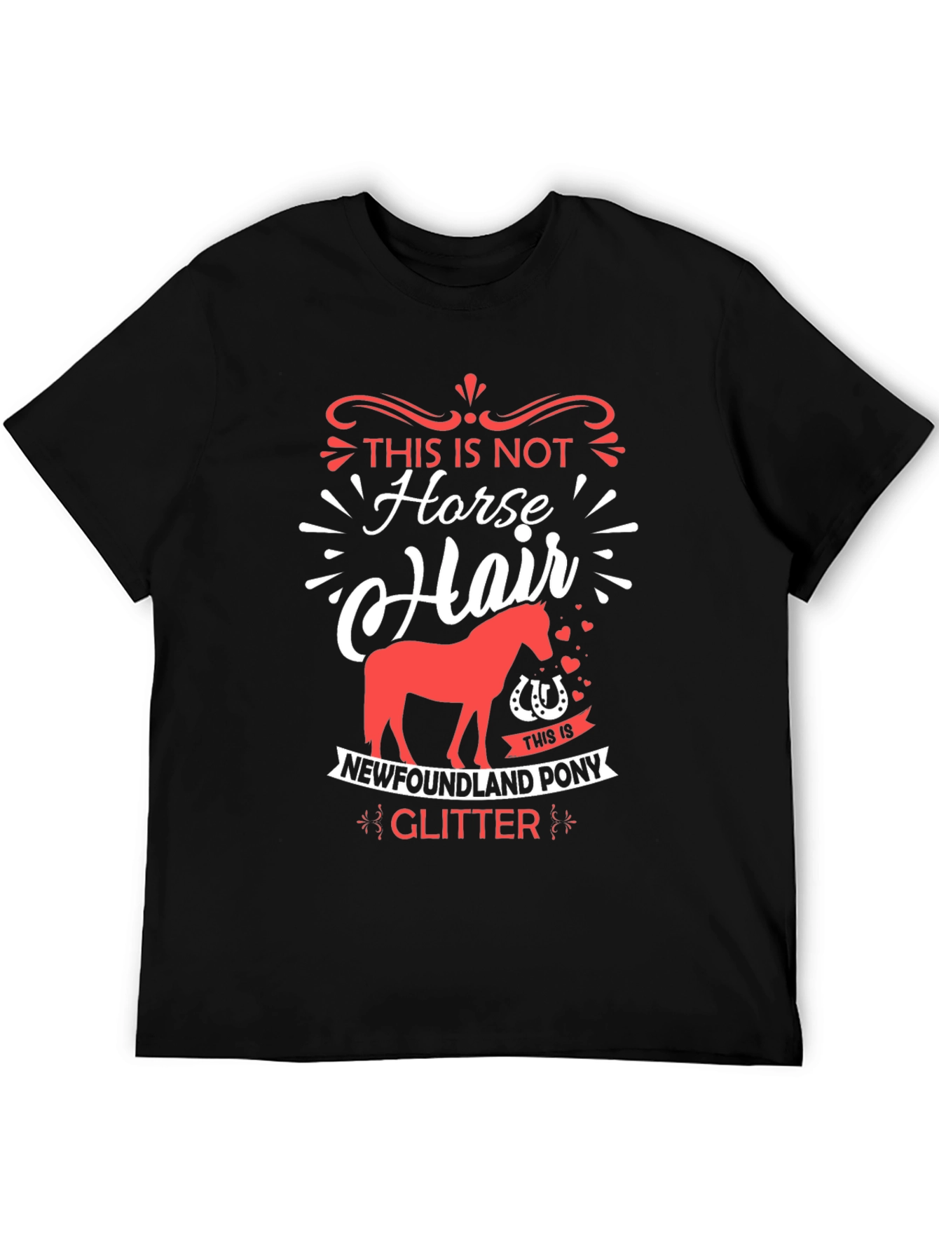 Horse Hair Newfoundland Pony Glitter T-Shirt