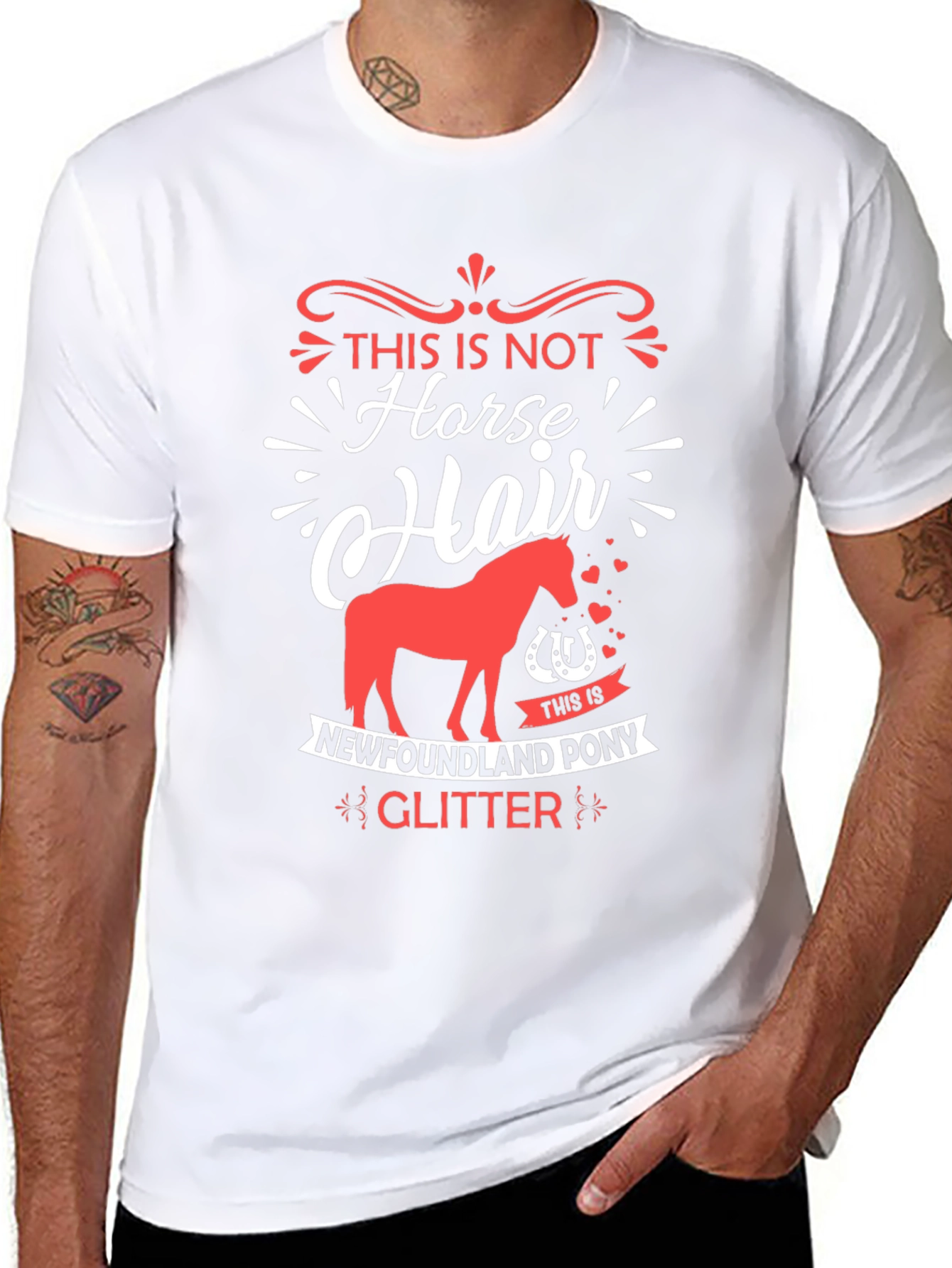 Horse Hair Newfoundland Pony Glitter T-Shirt