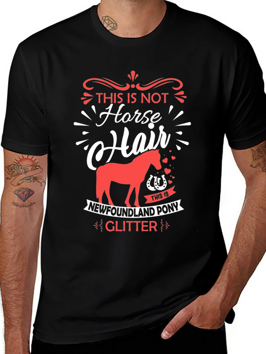 Horse Hair Newfoundland Pony Glitter T-Shirt