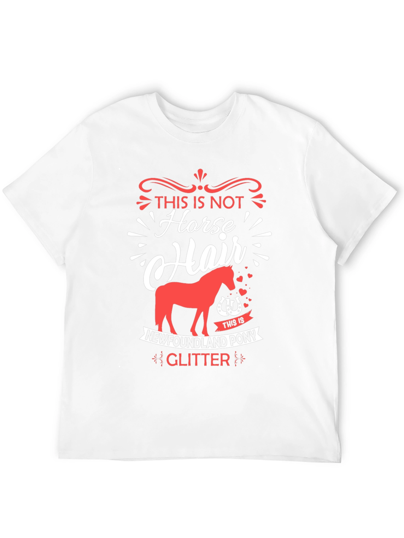 Horse Hair Newfoundland Pony Glitter T-Shirt