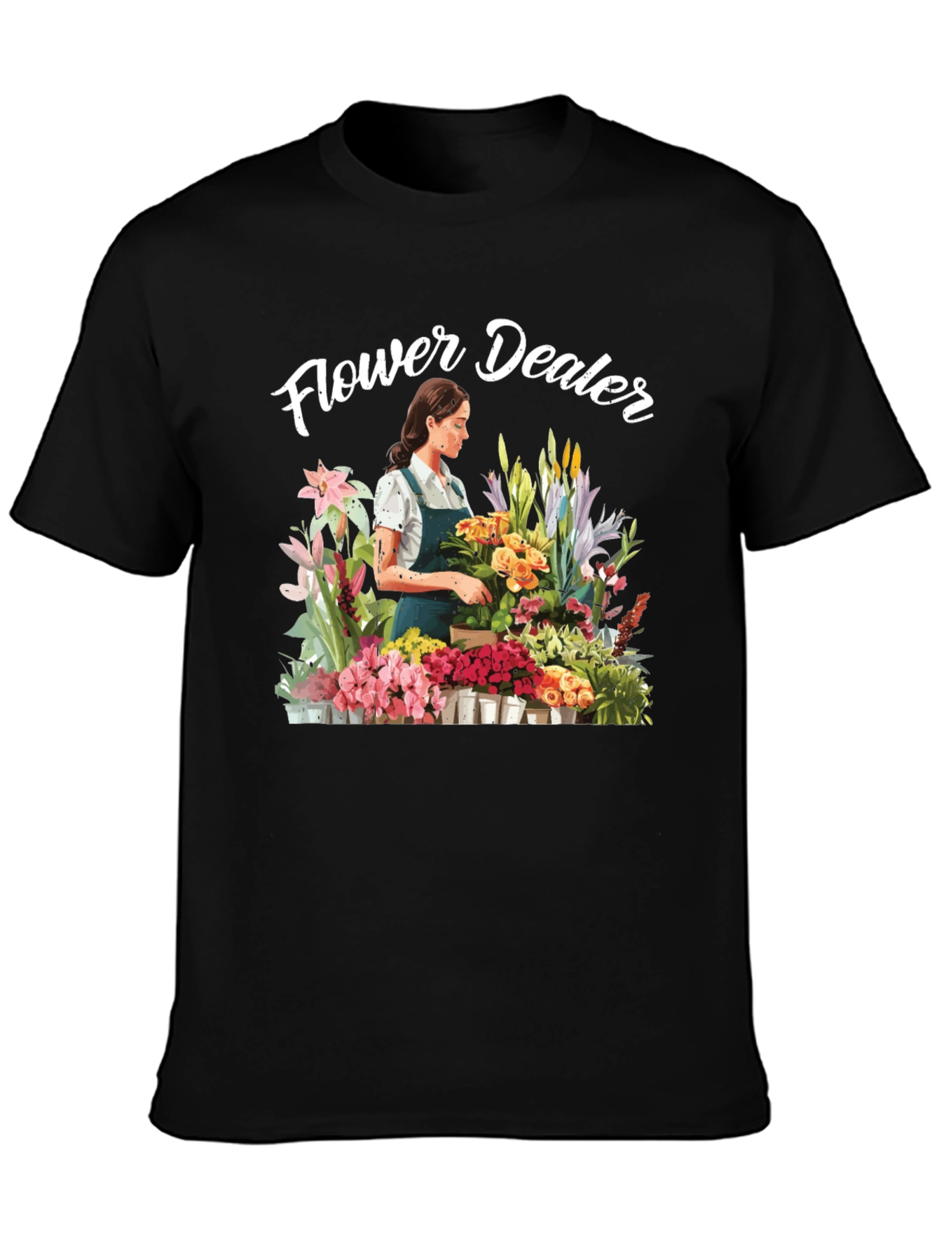 Flower Dealer Graphic Tee - Trendy Floral Shirt