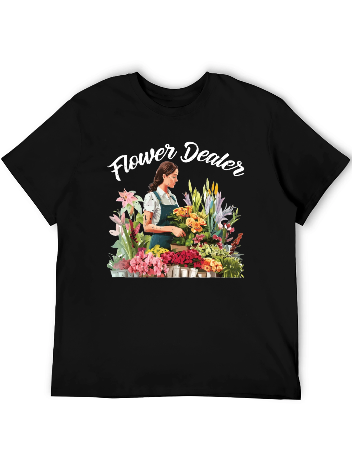 Flower Dealer Graphic Tee - Trendy Floral Shirt