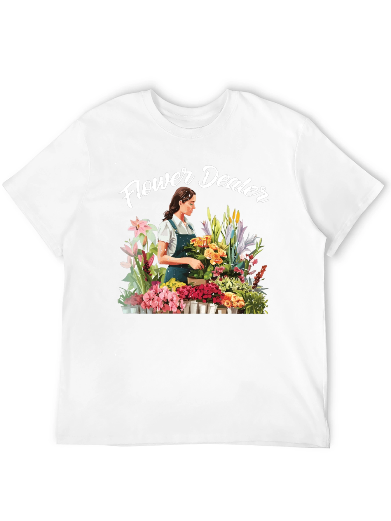 Flower Dealer Graphic Tee - Trendy Floral Shirt