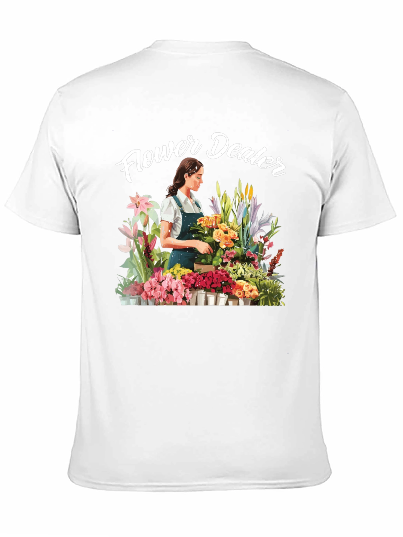 Flower Dealer Graphic Tee - Trendy Floral Shirt