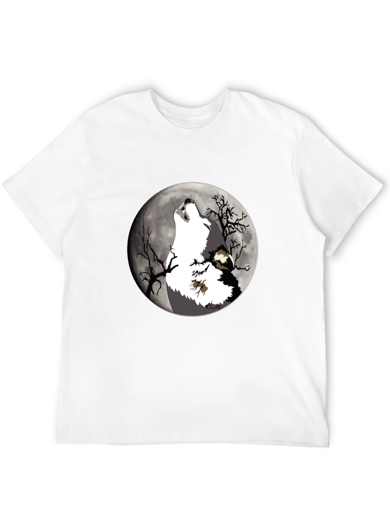 Wolf Howling at Moon Graphic T-Shirt