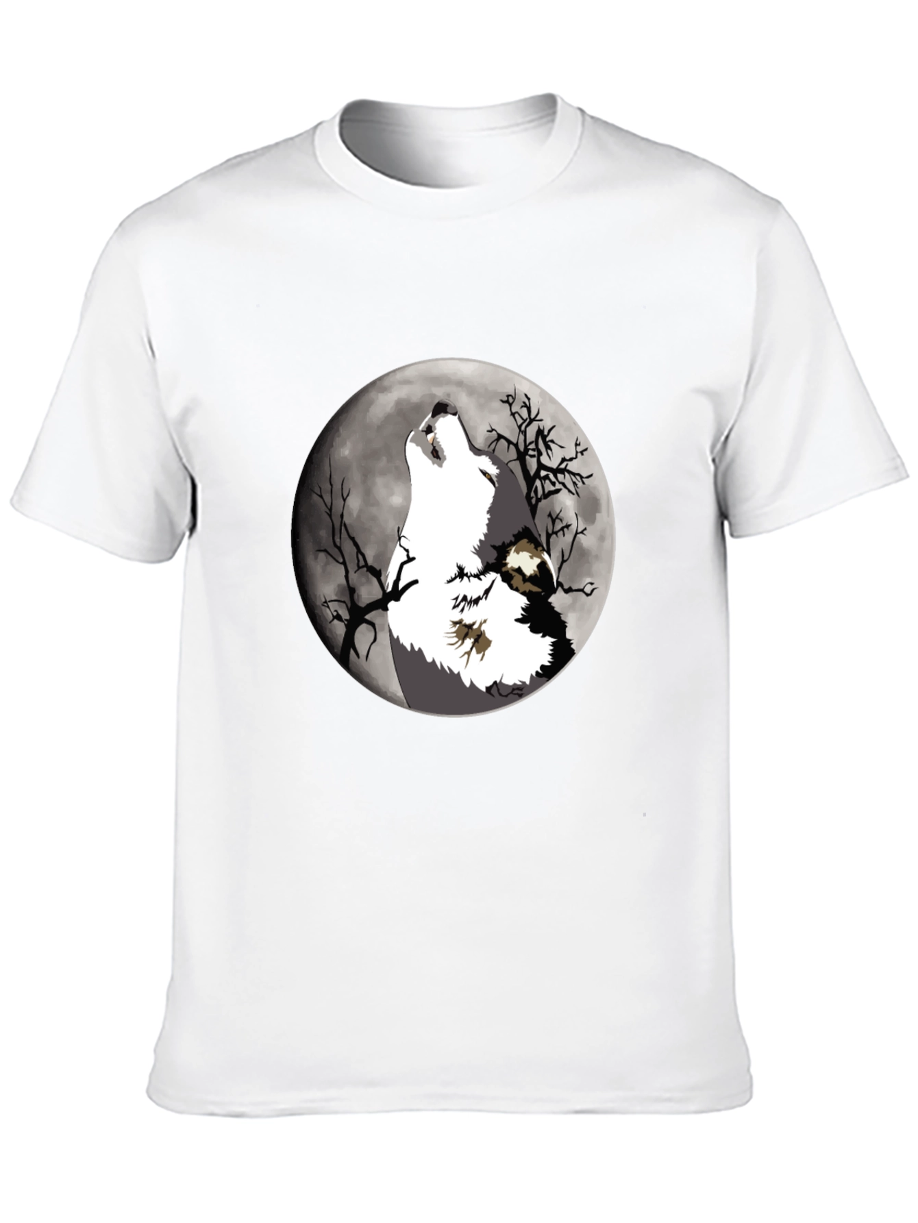 Wolf Howling at Moon Graphic T-Shirt