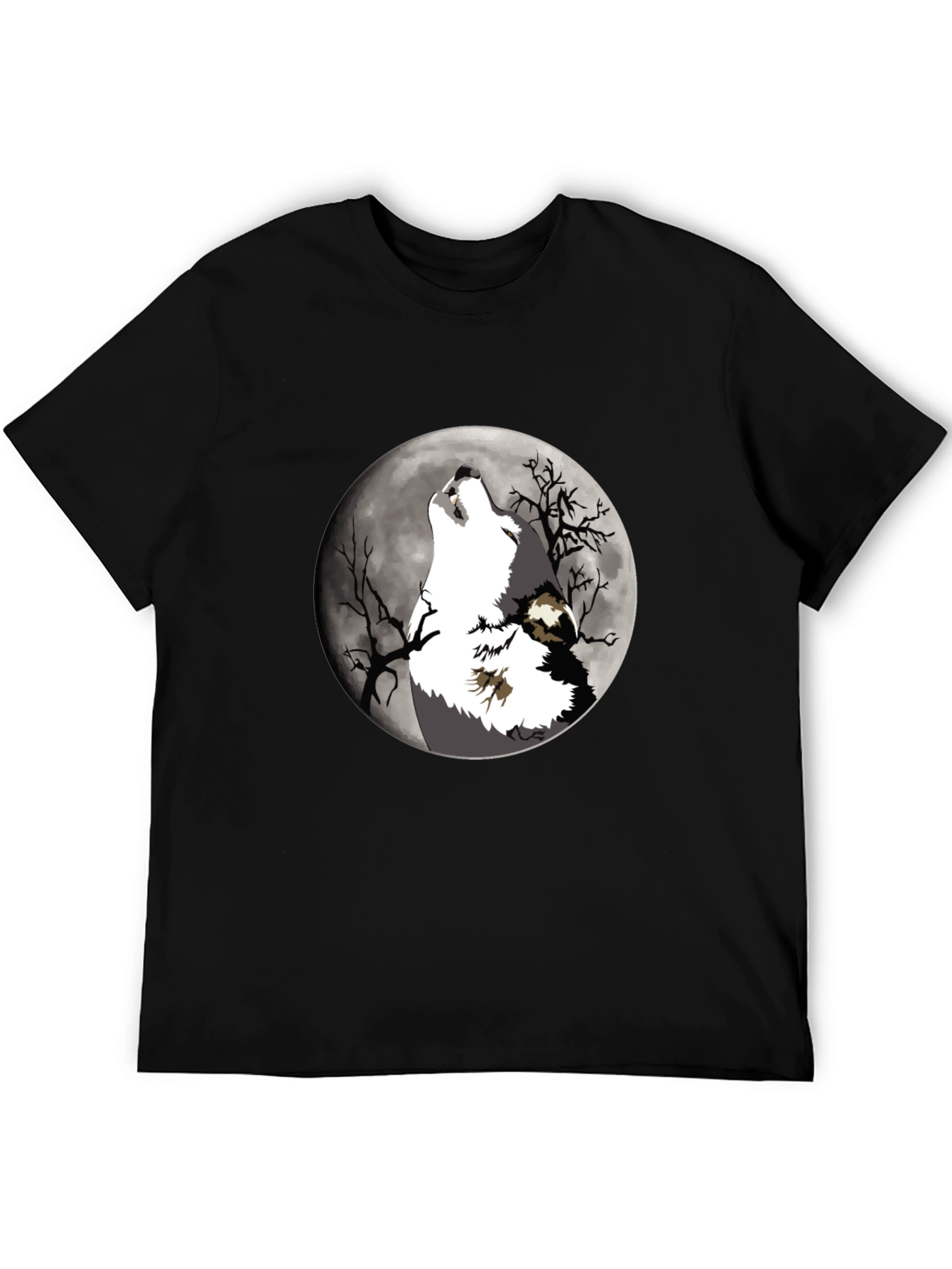 Wolf Howling at Moon Graphic T-Shirt