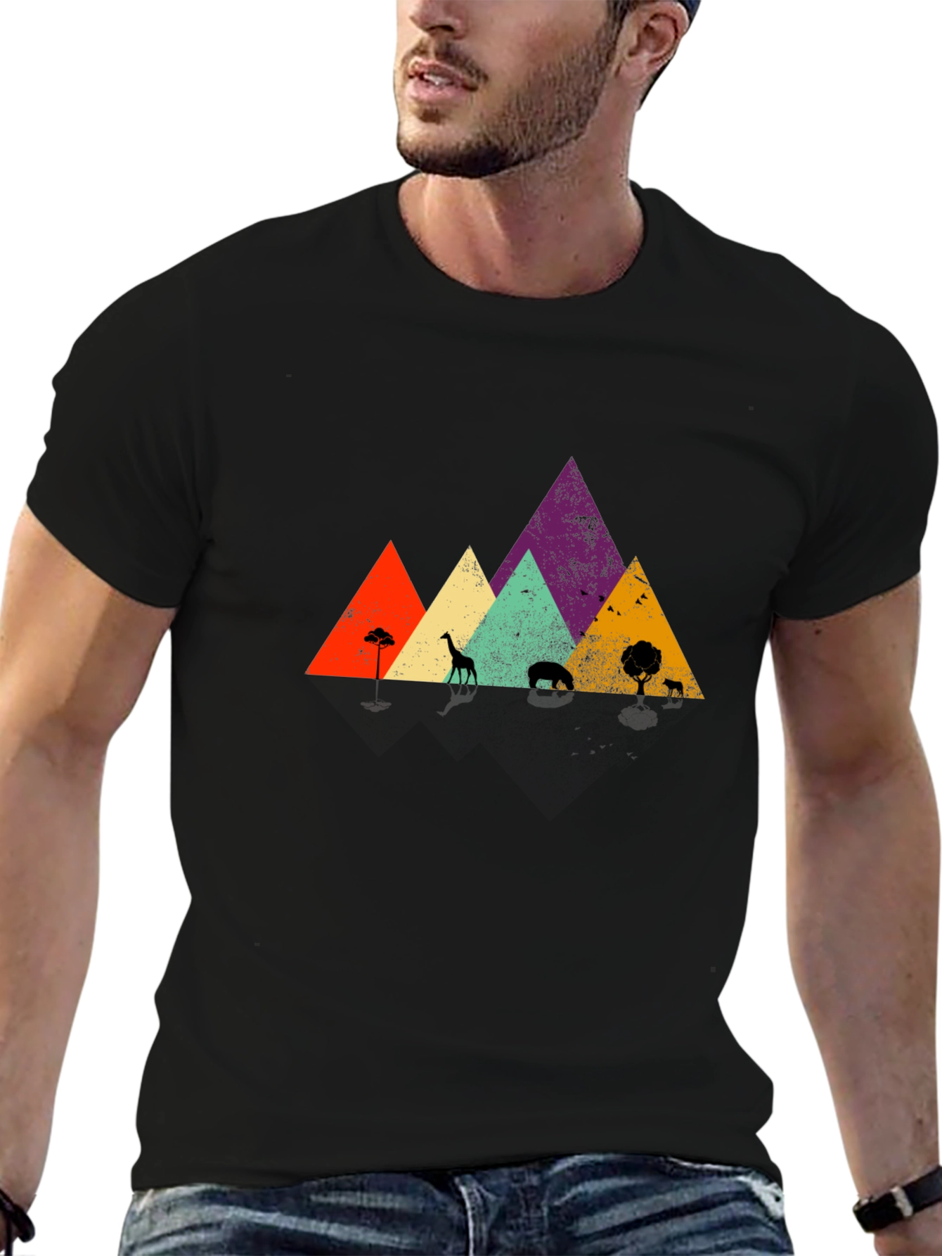 Safari Sunset Graphic Tee - Black