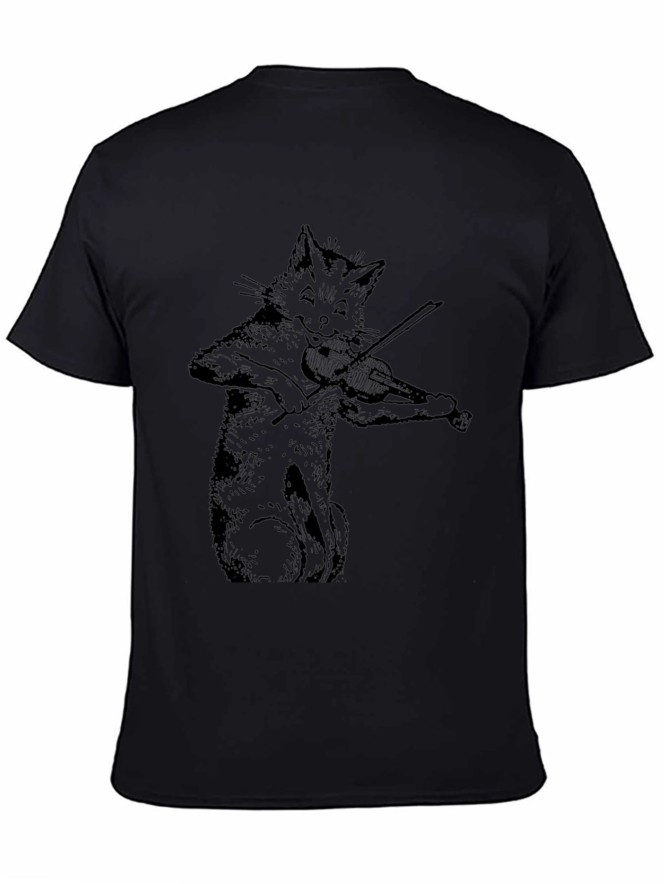 Cat Playing Violin Graphic T-Shirt