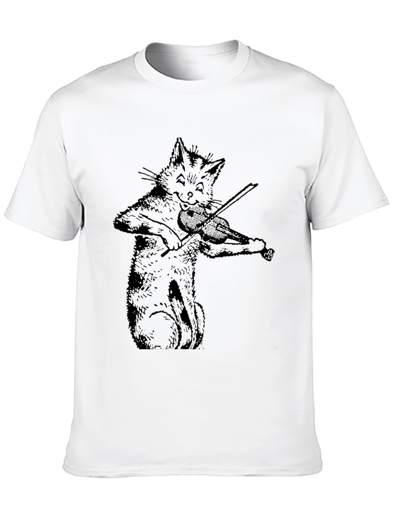 Cat Playing Violin Graphic T-Shirt