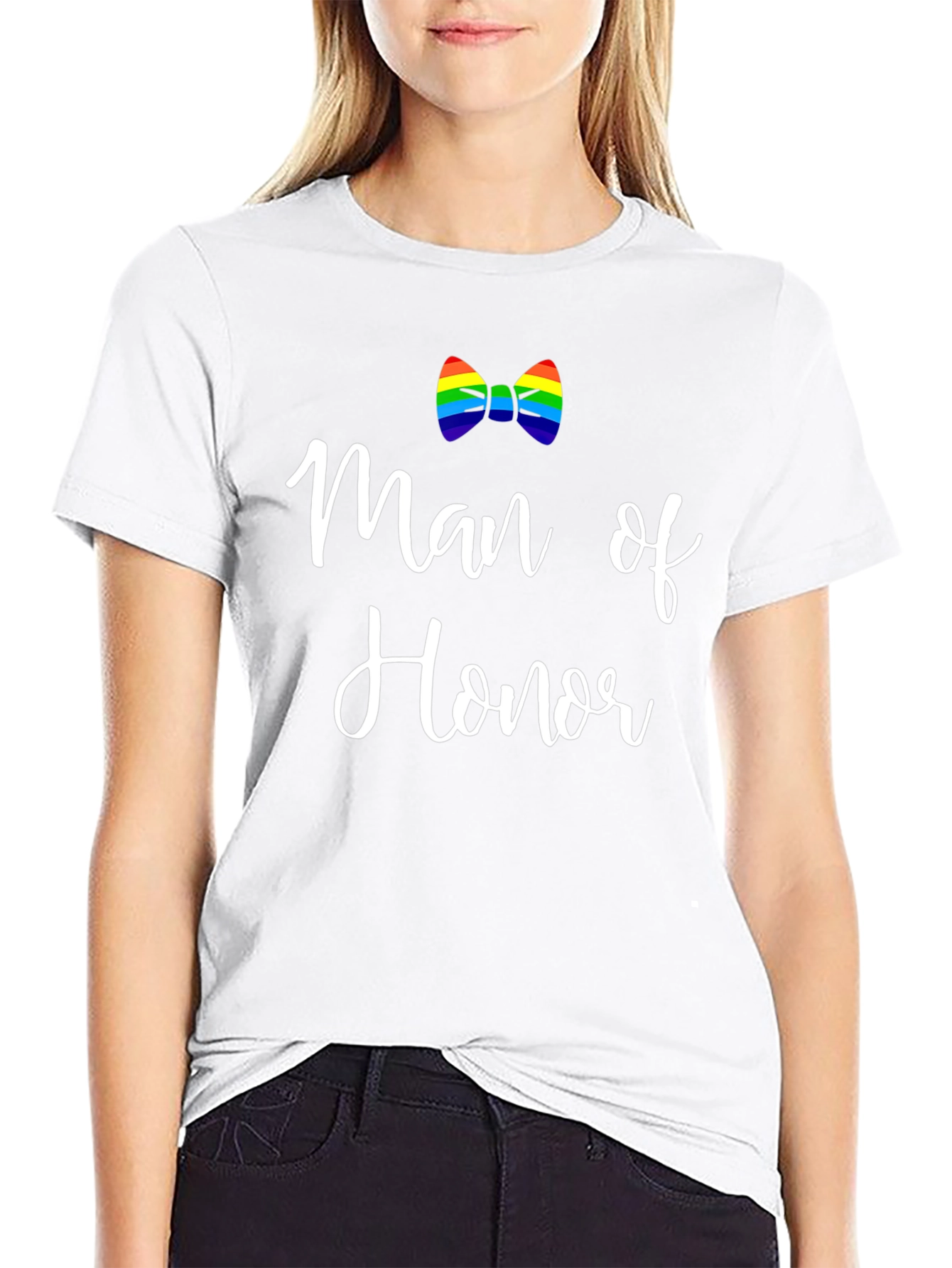 Man of Honor Rainbow Bowtie Graphic Tee