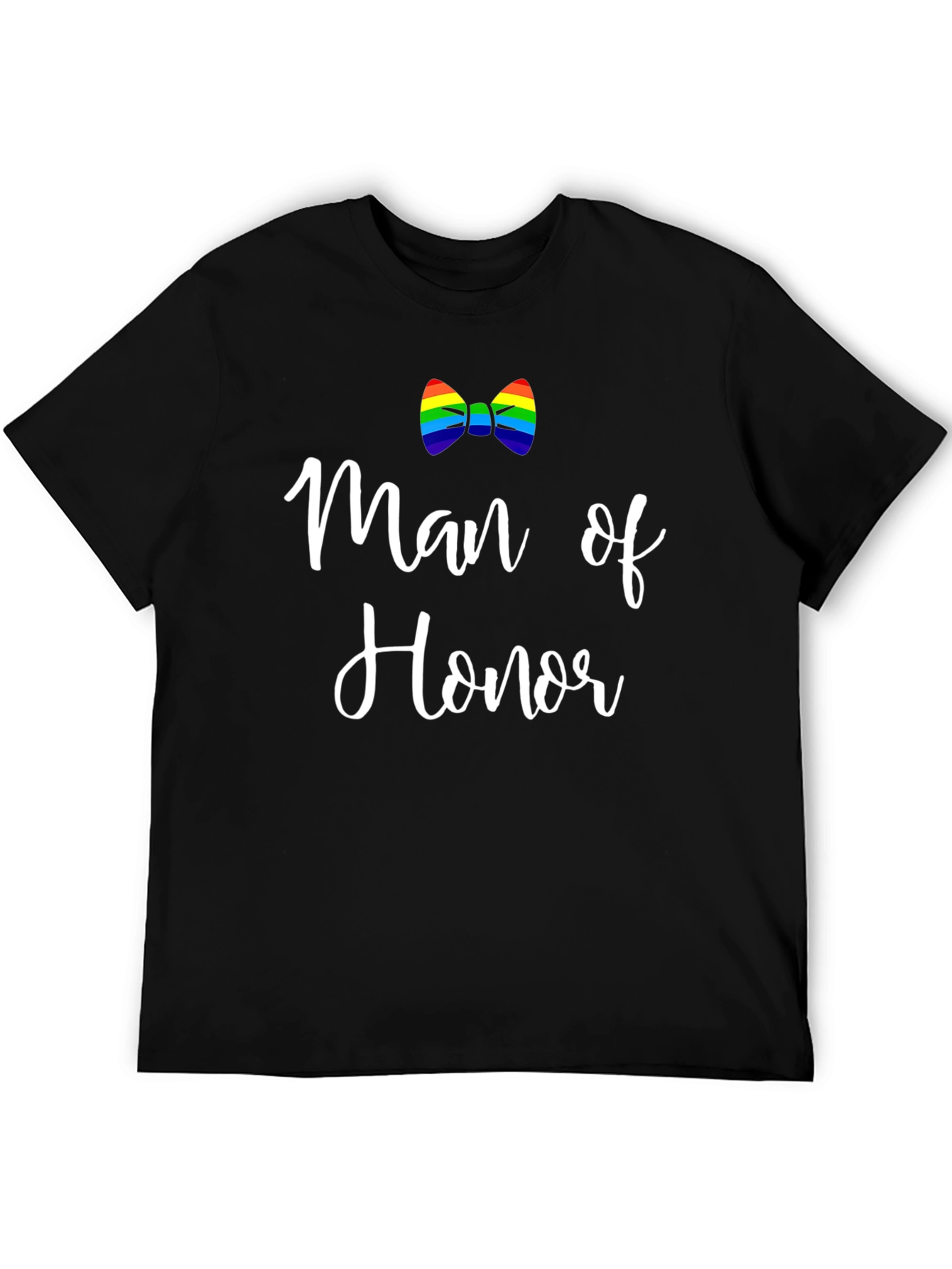 Man of Honor Rainbow Bowtie Graphic Tee