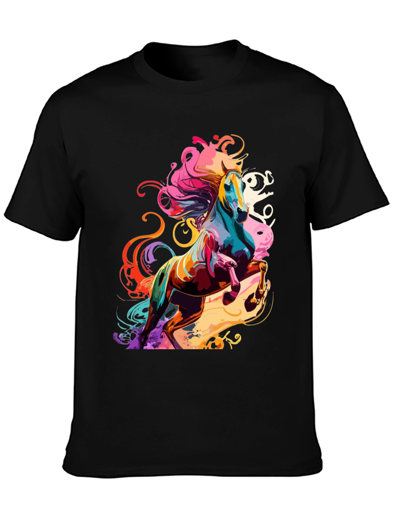 Vivid Horse Graphic Tee - Bold Artistic Design