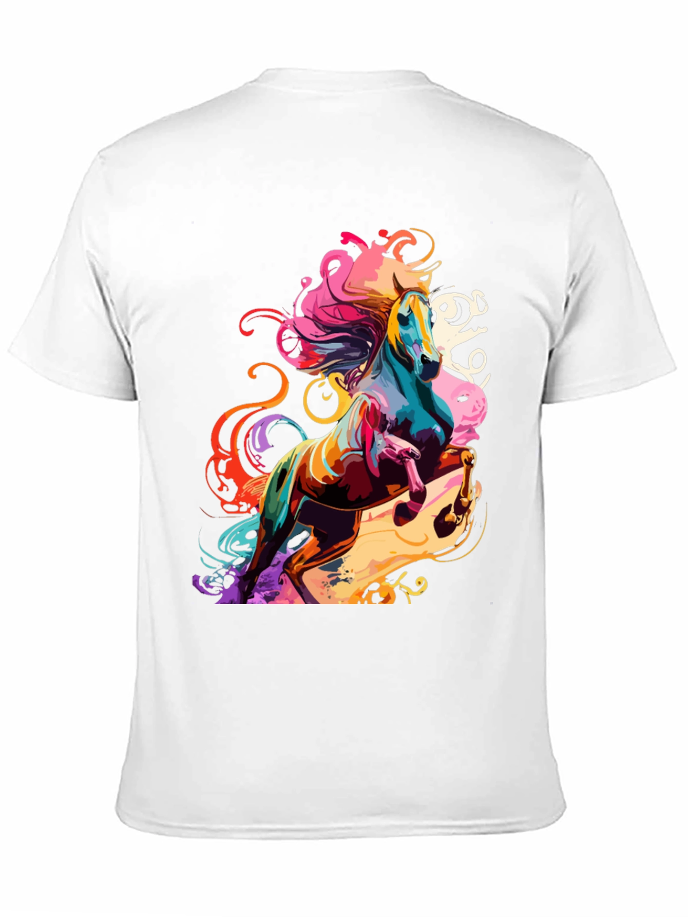 Vivid Horse Graphic Tee - Bold Artistic Design