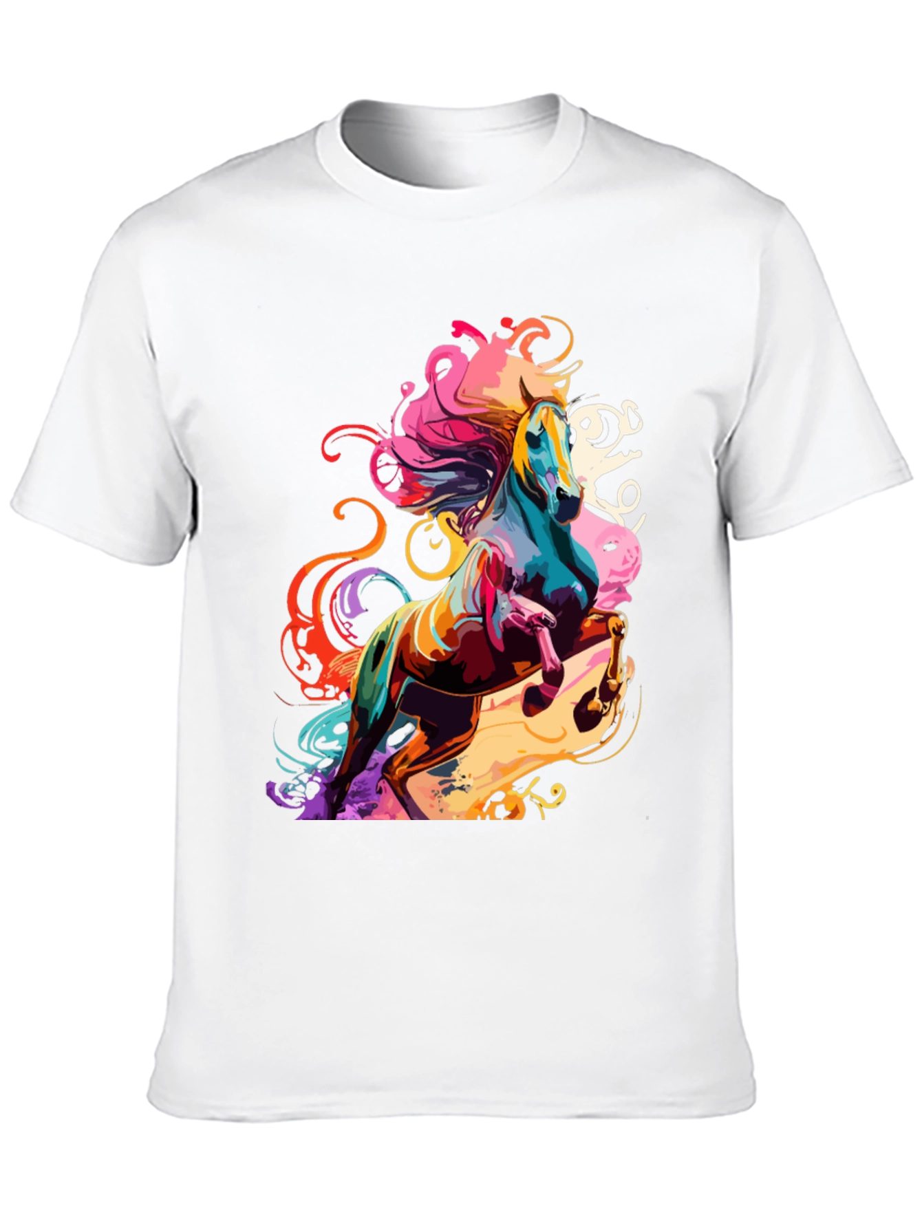 Vivid Horse Graphic Tee - Bold Artistic Design