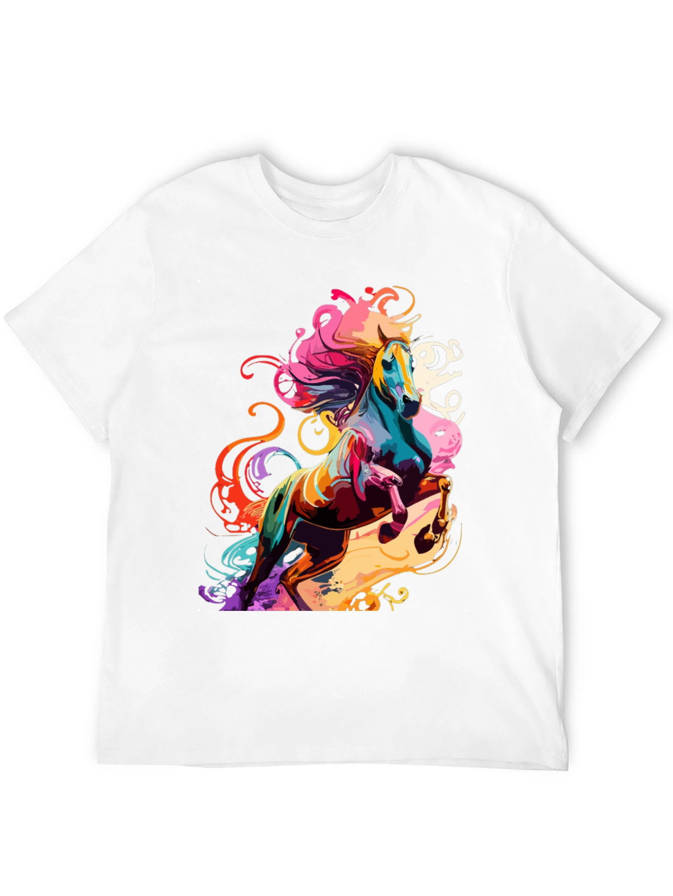 Vivid Horse Graphic Tee - Bold Artistic Design